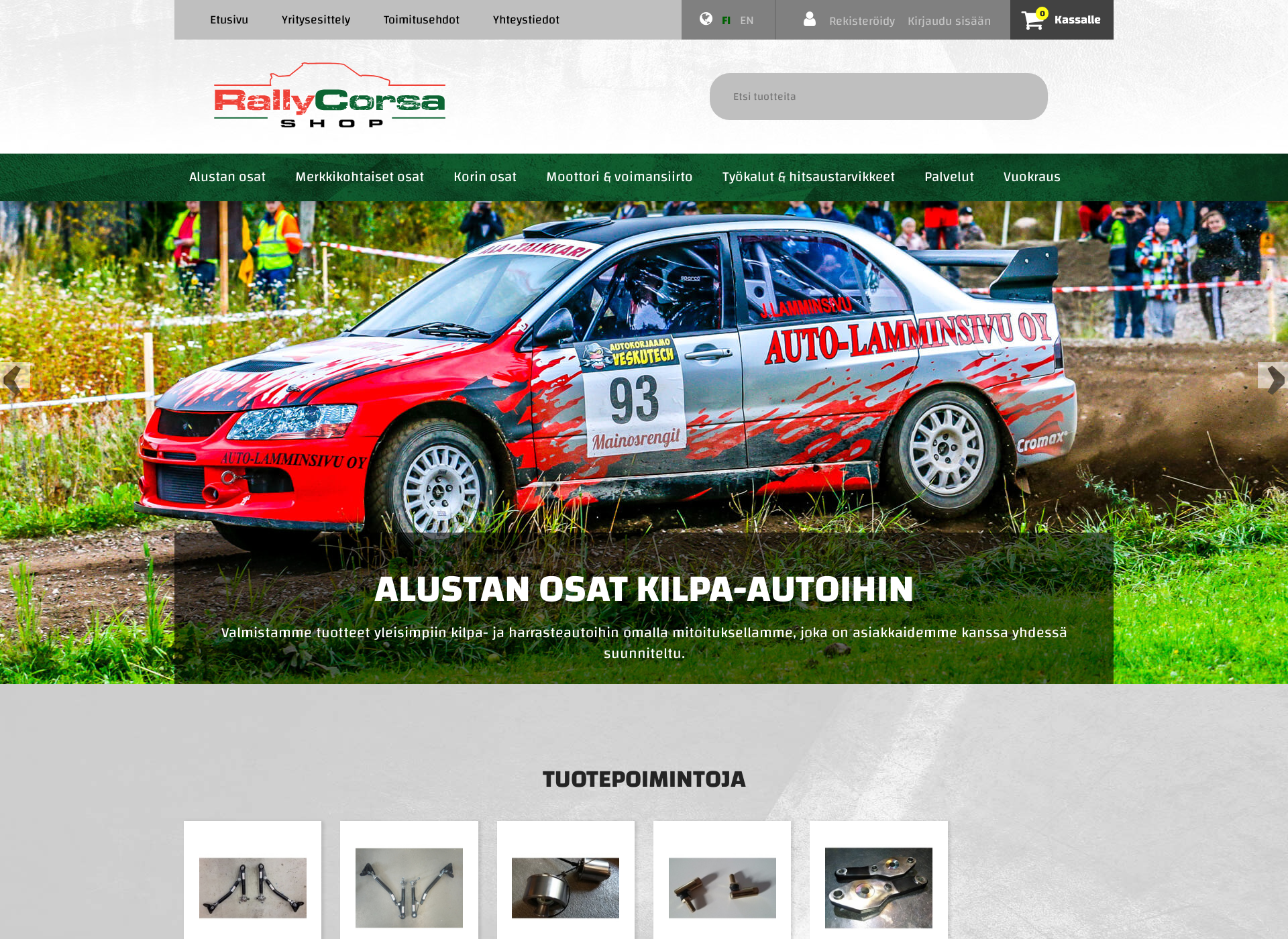 Skärmdump för rallycorsashop.fi