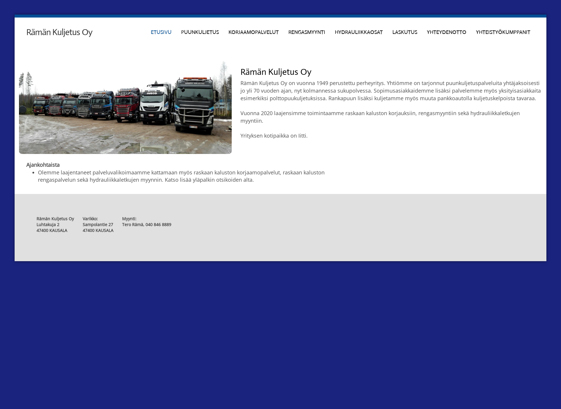 Screenshot for ramankuljetus.fi