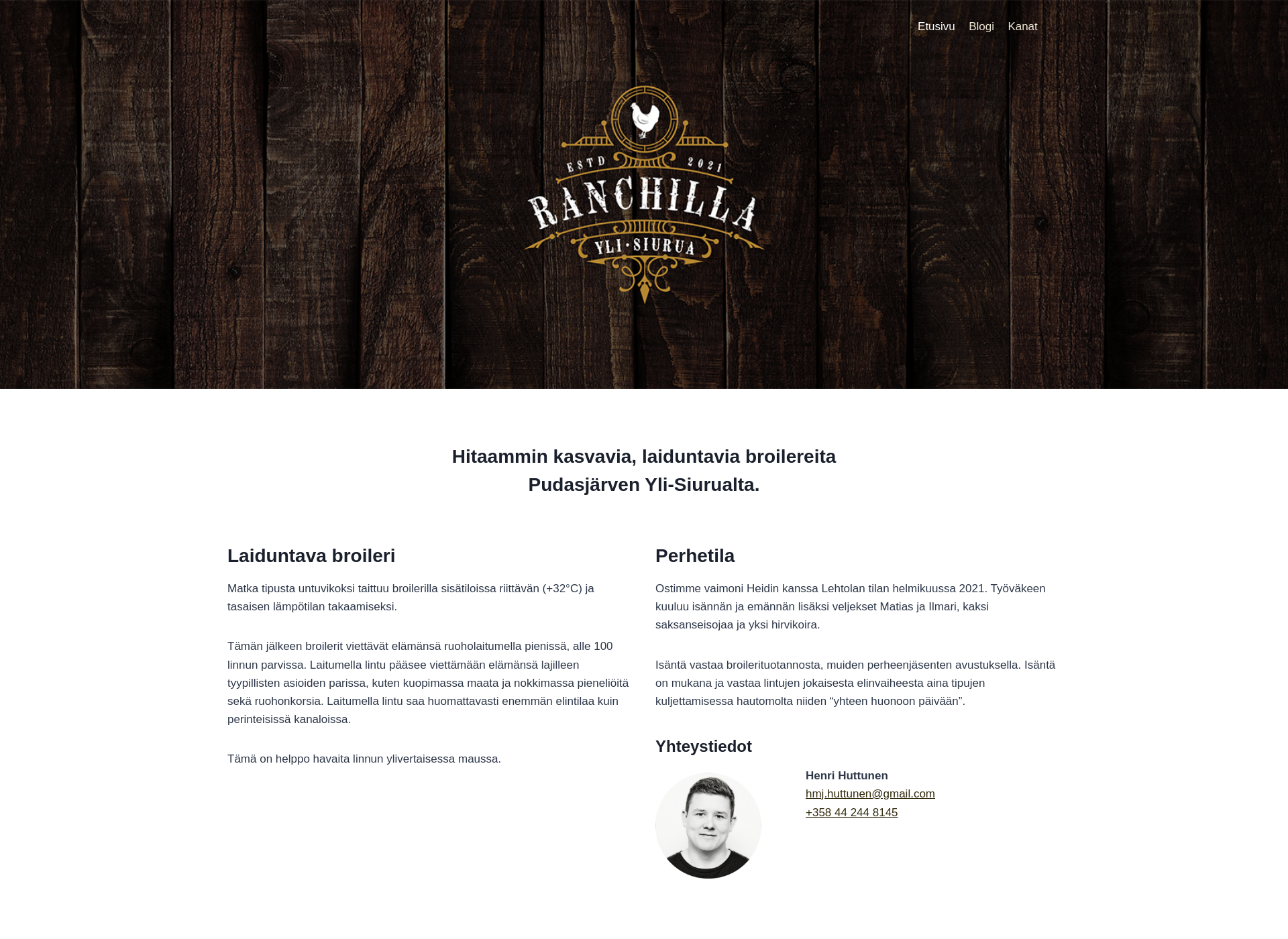 Skärmdump för ranchilla.fi