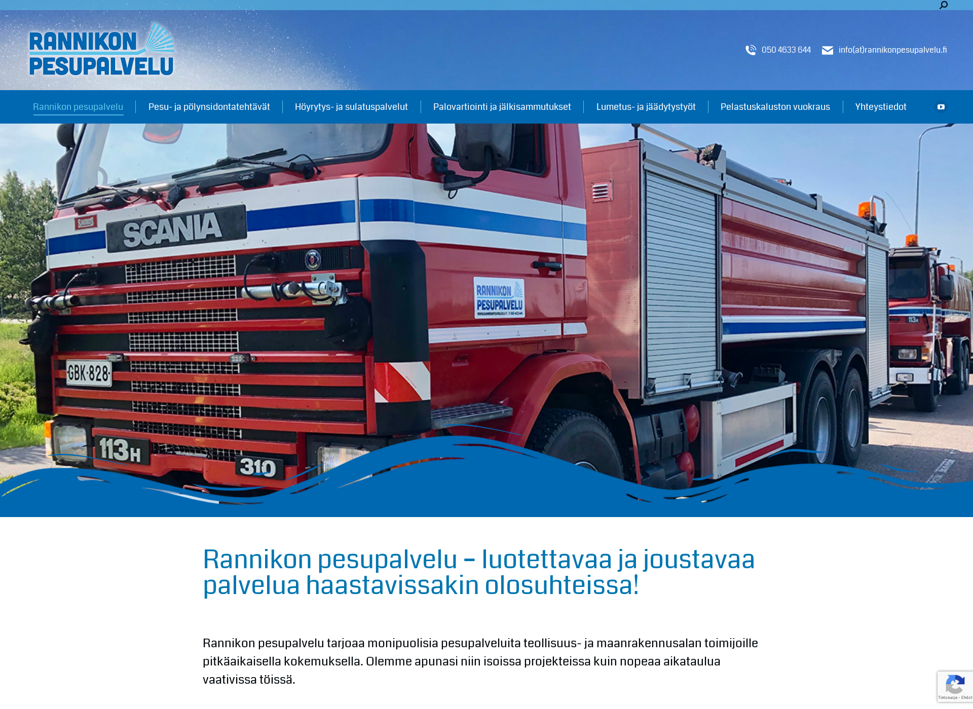 Skärmdump för rannikonpesupalvelu.fi
