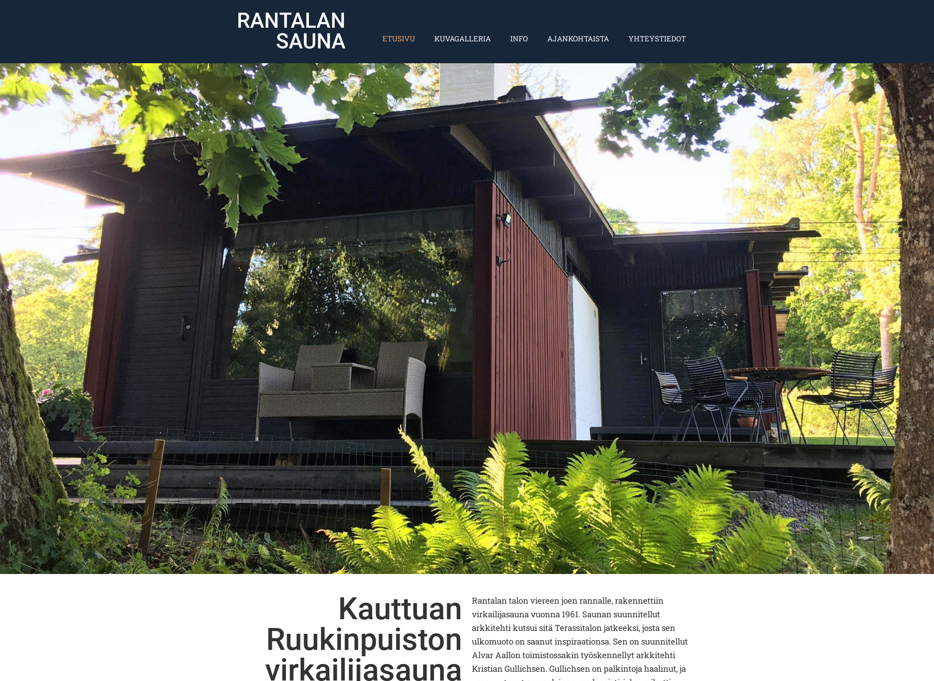 Screenshot for rantalansauna.fi