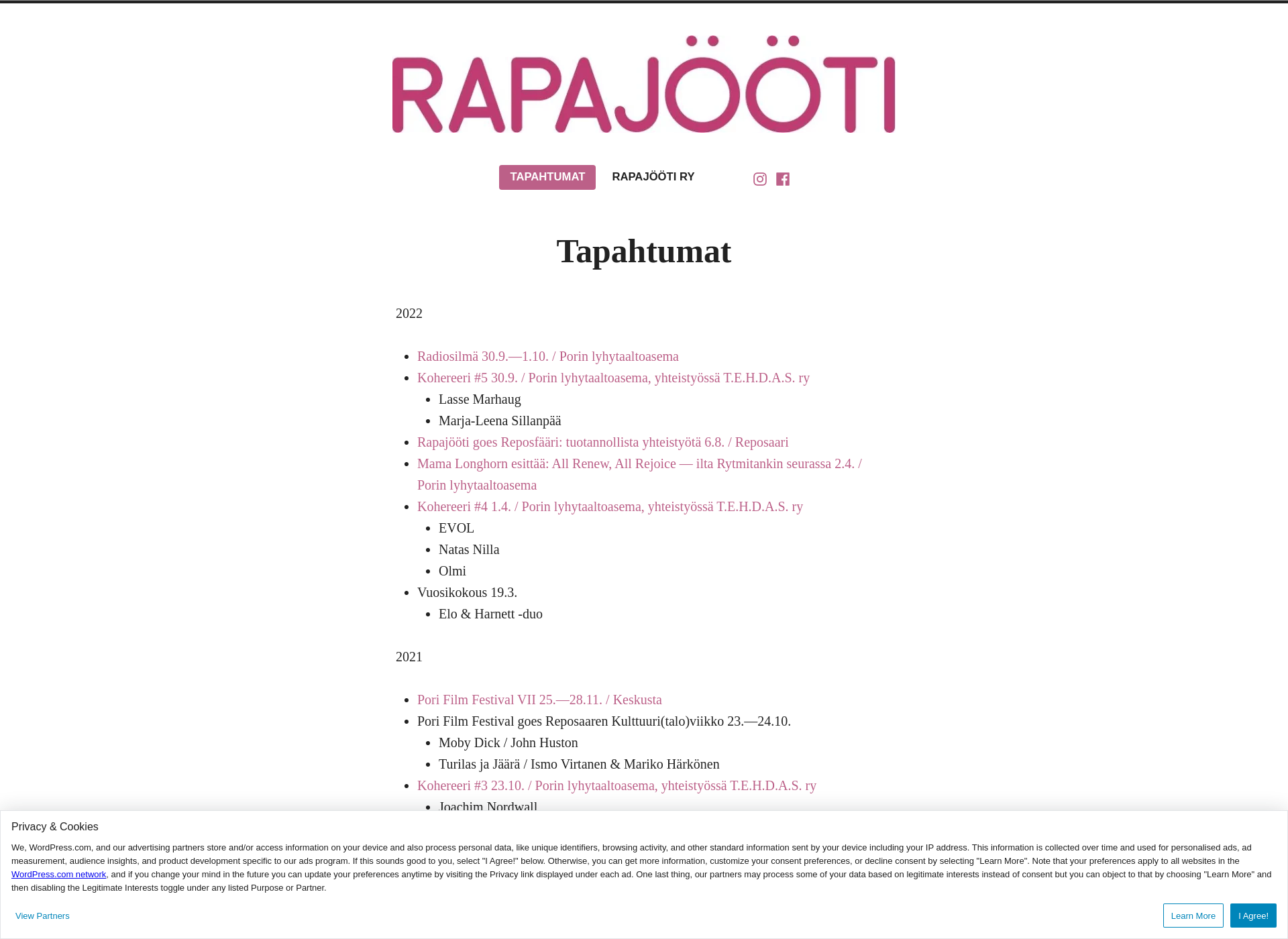 Skärmdump för rapajooti.fi