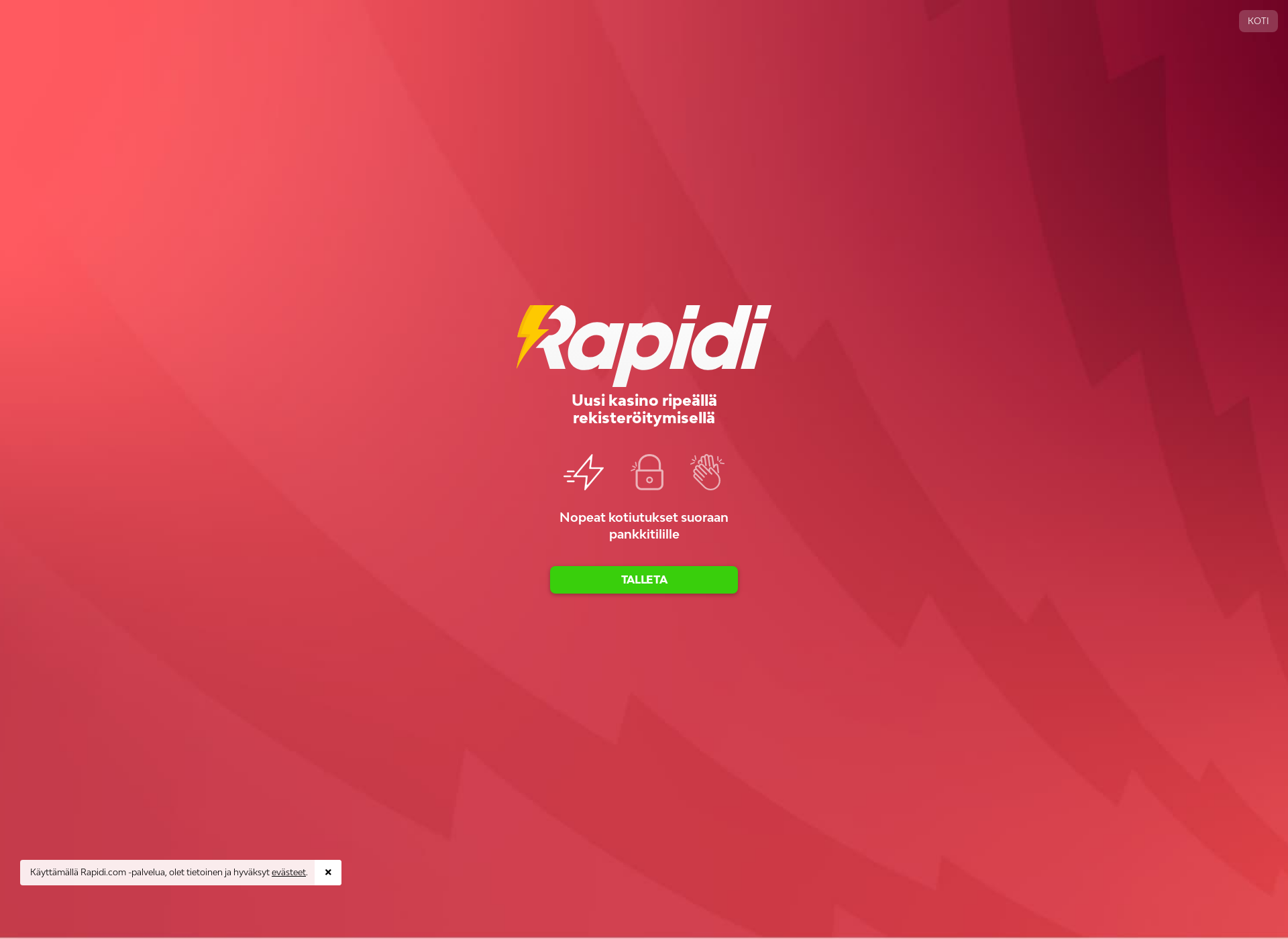 Skärmdump för rapidicasino.fi