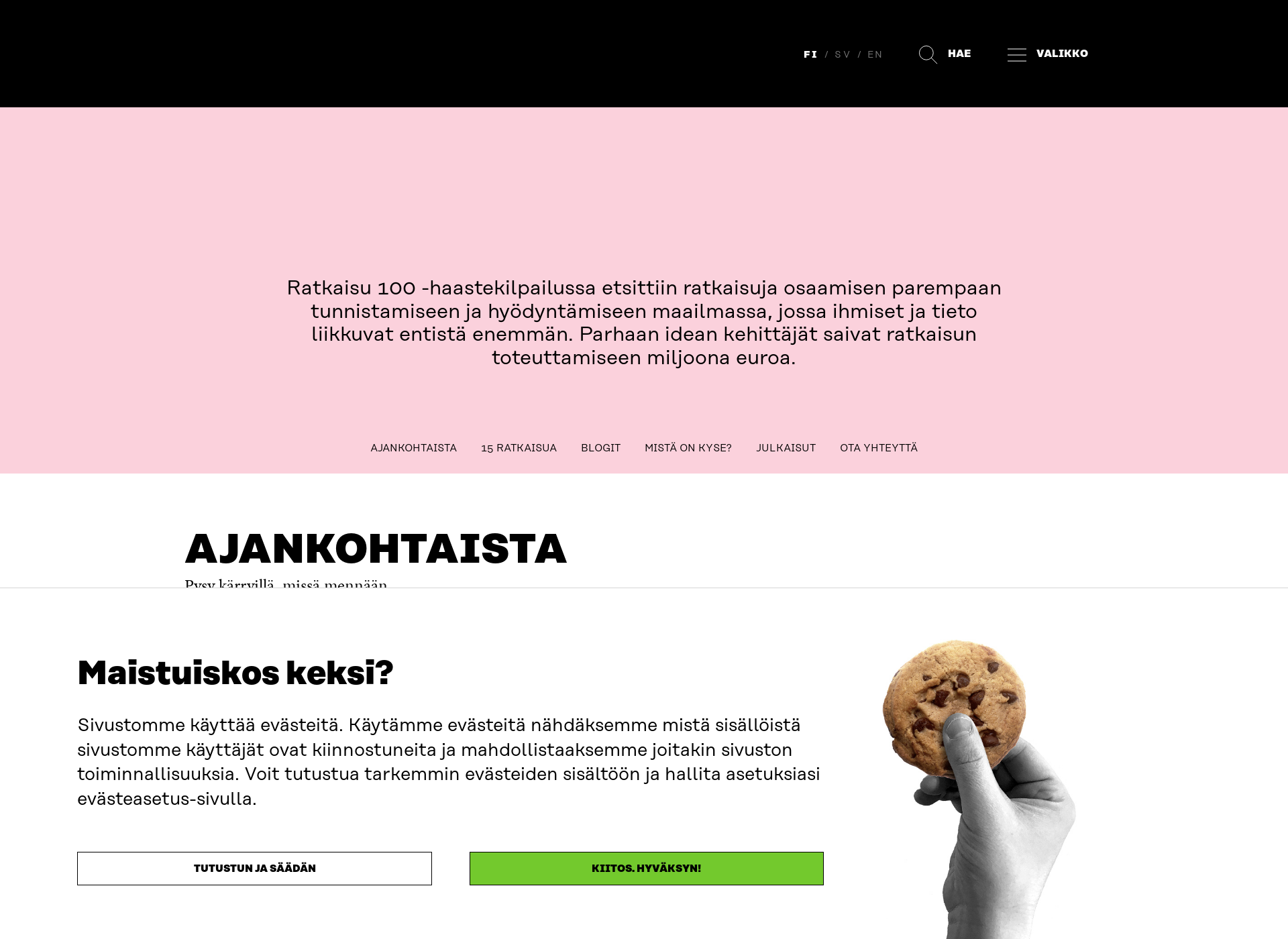 Screenshot for ratkaisu100.fi