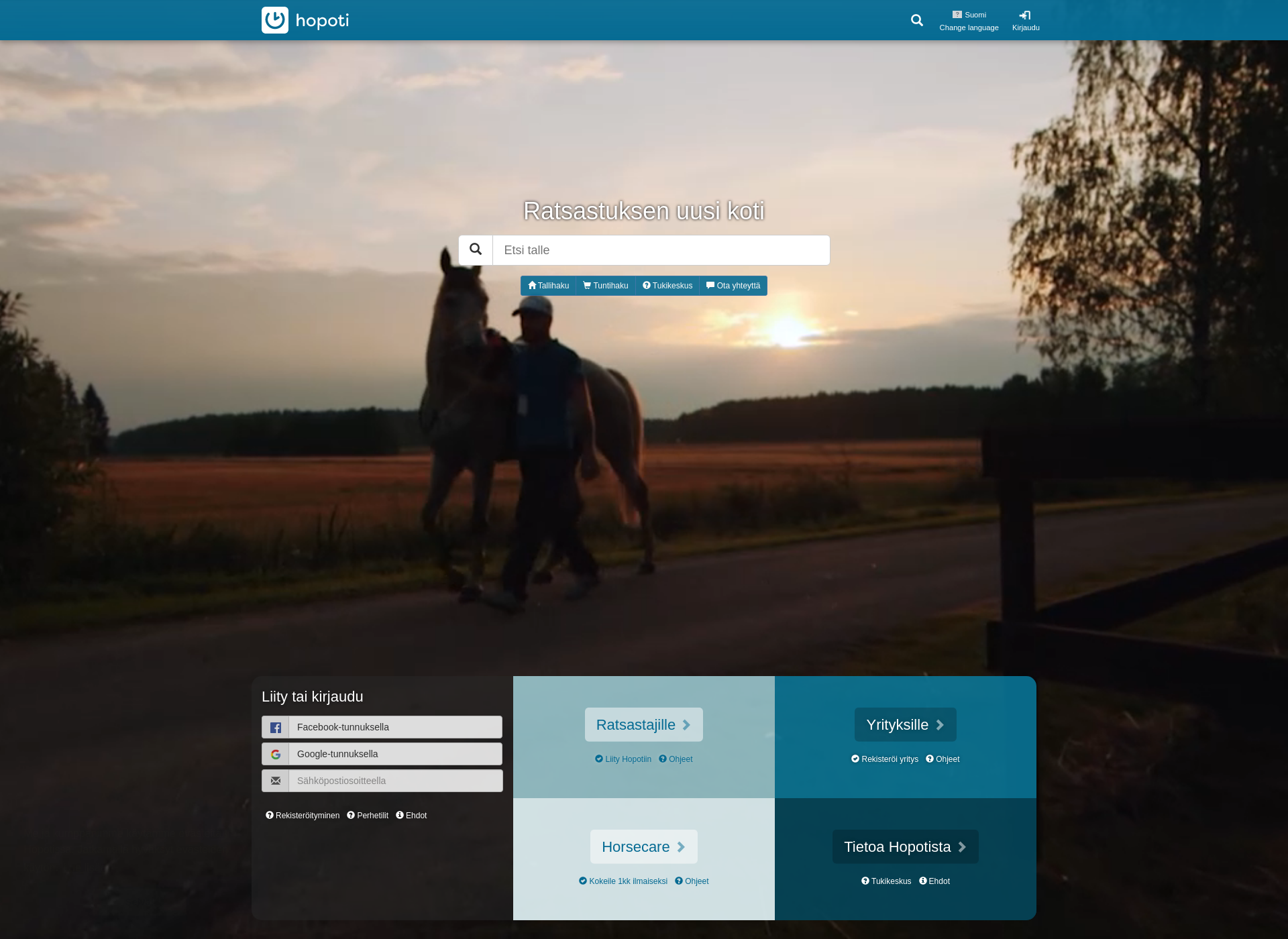 Screenshot for ratsastamaan.fi