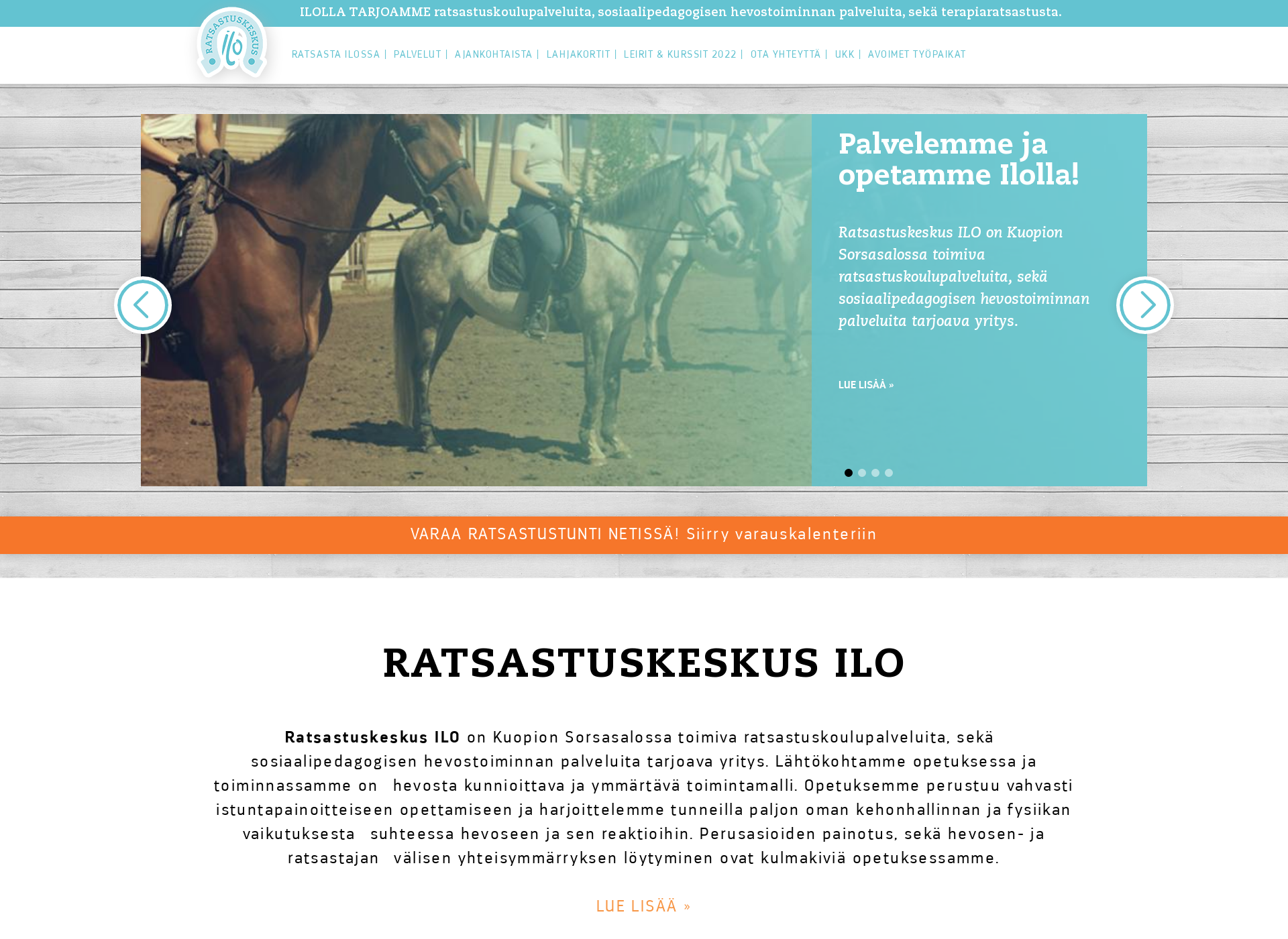 Skärmdump för ratsastuskeskusilo.fi