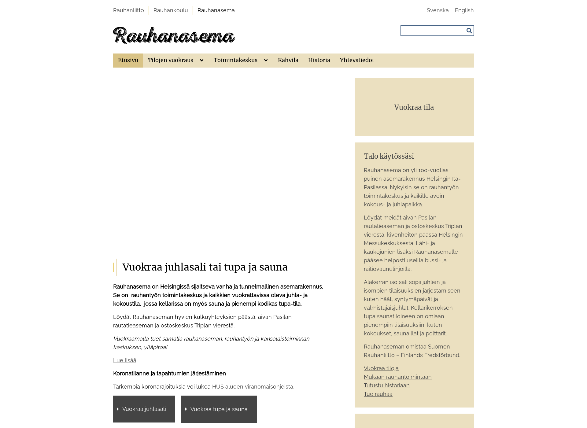 Screenshot for rauhanasema.fi