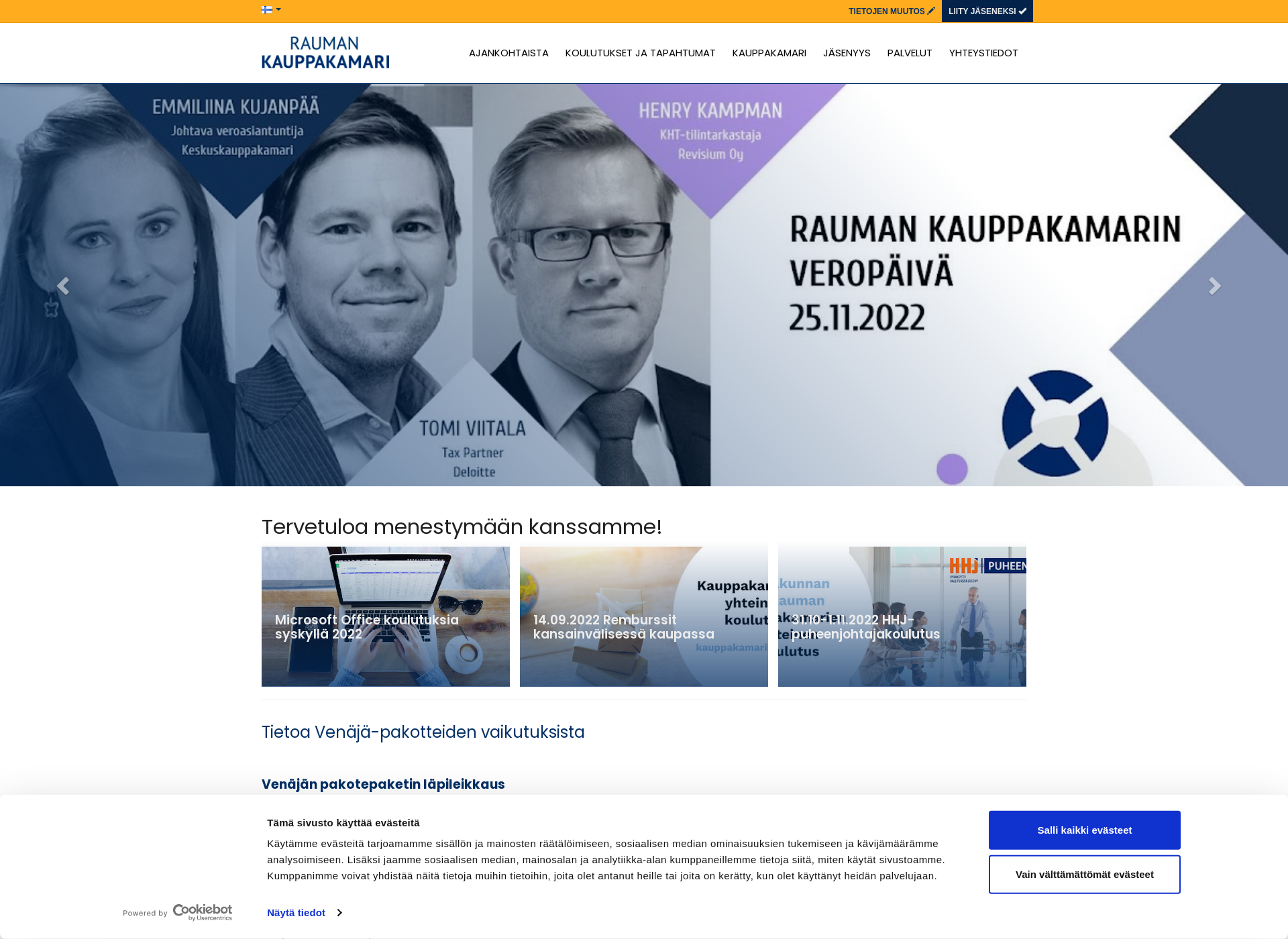 Skärmdump för raumankauppakamari.fi