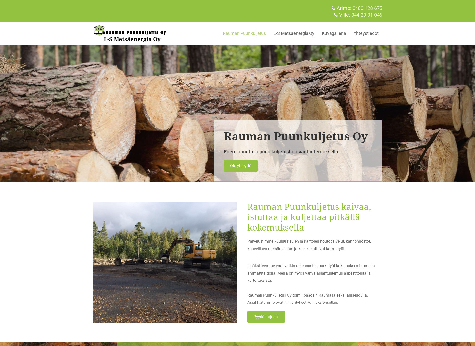 Screenshot for raumanpuunkuljetus.fi