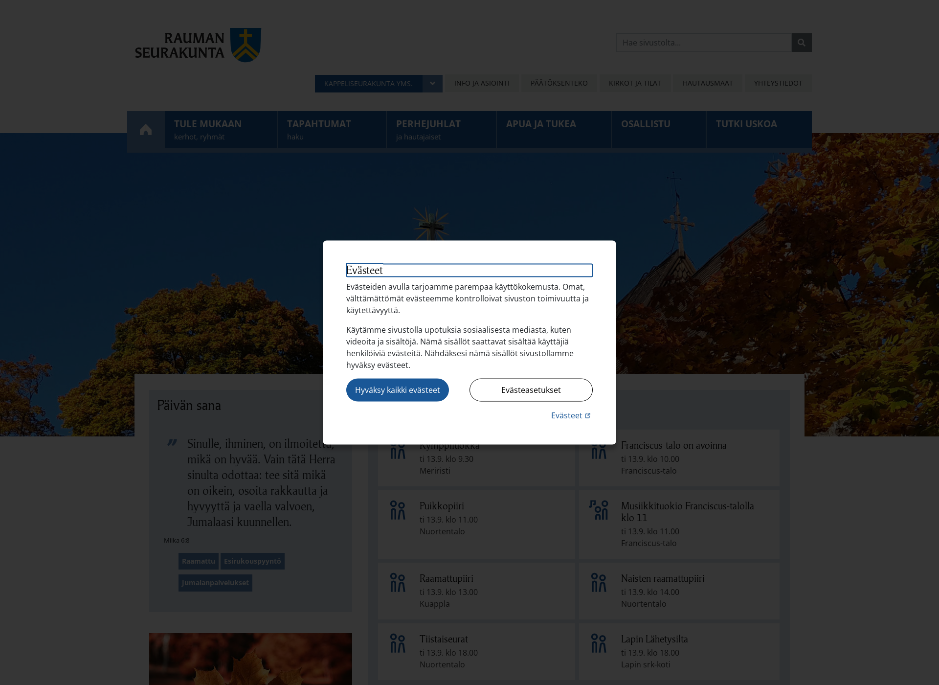 Screenshot for raumanseurakunta.fi