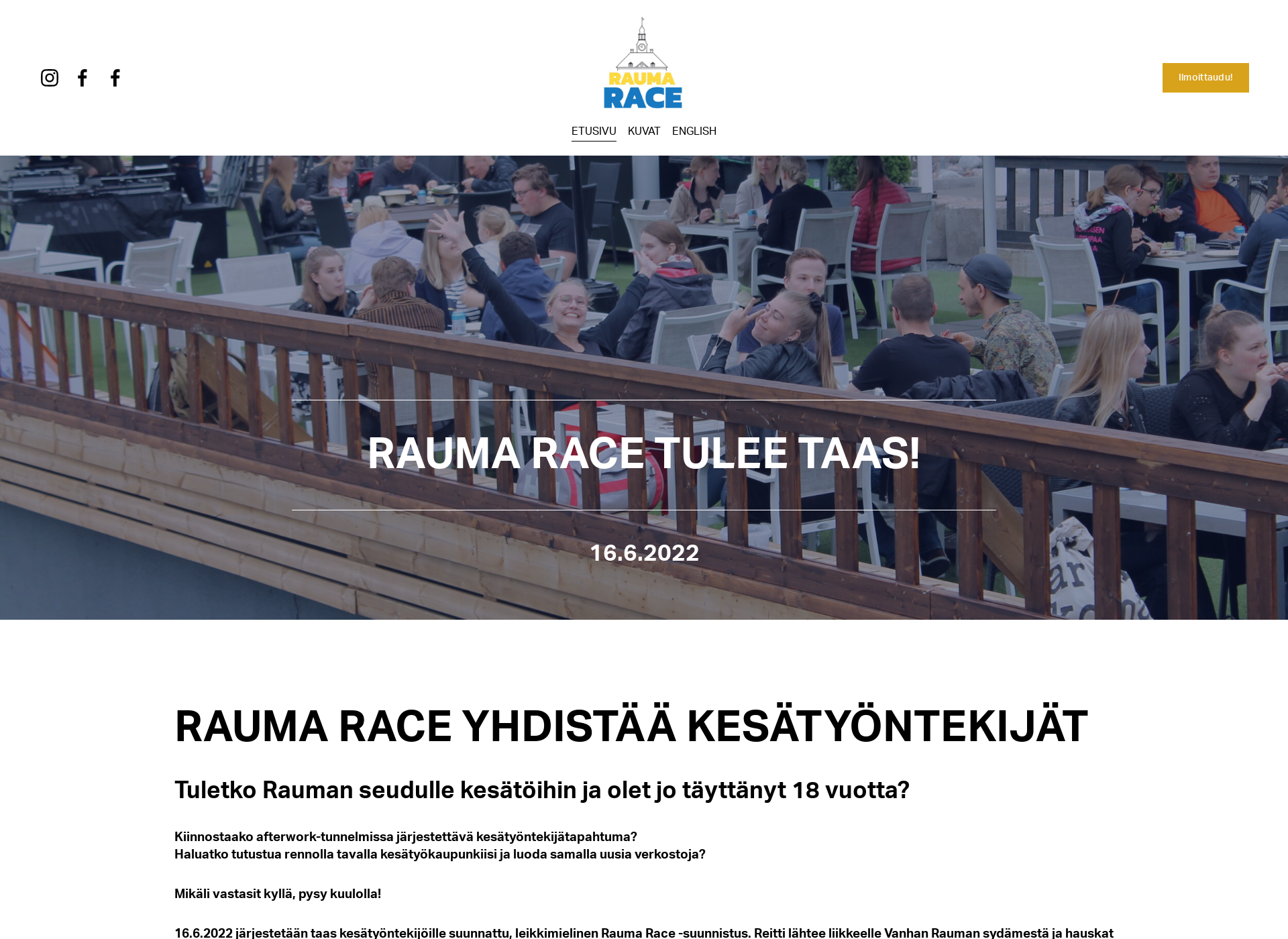 Skärmdump för raumarace.fi