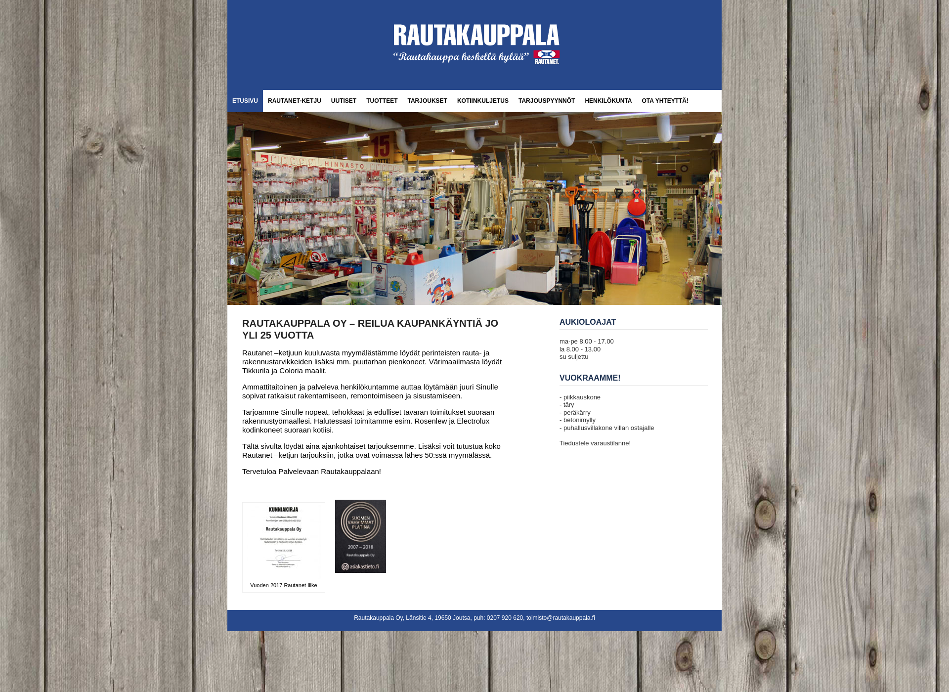 Screenshot for rautakauppala.fi