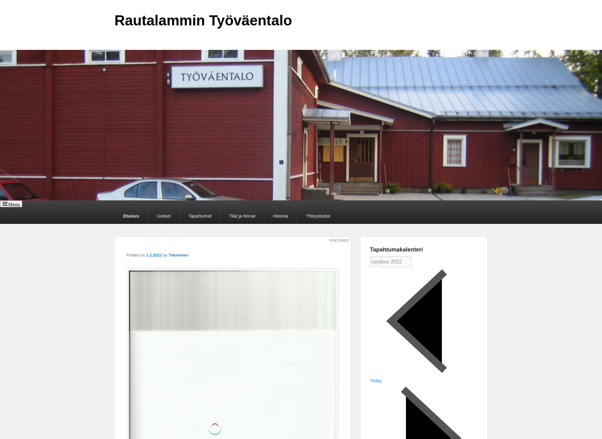 Skärmdump för rautalammintyovaentalo.fi
