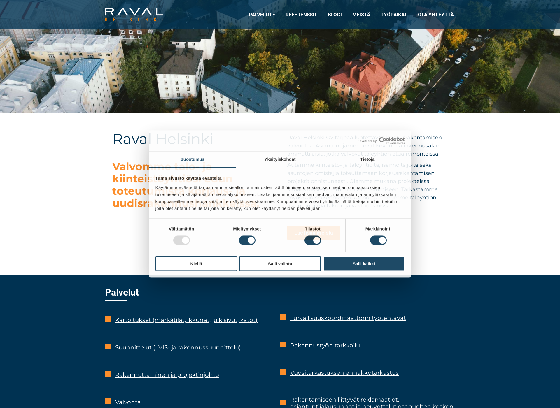Screenshot for ravalhelsinki.fi