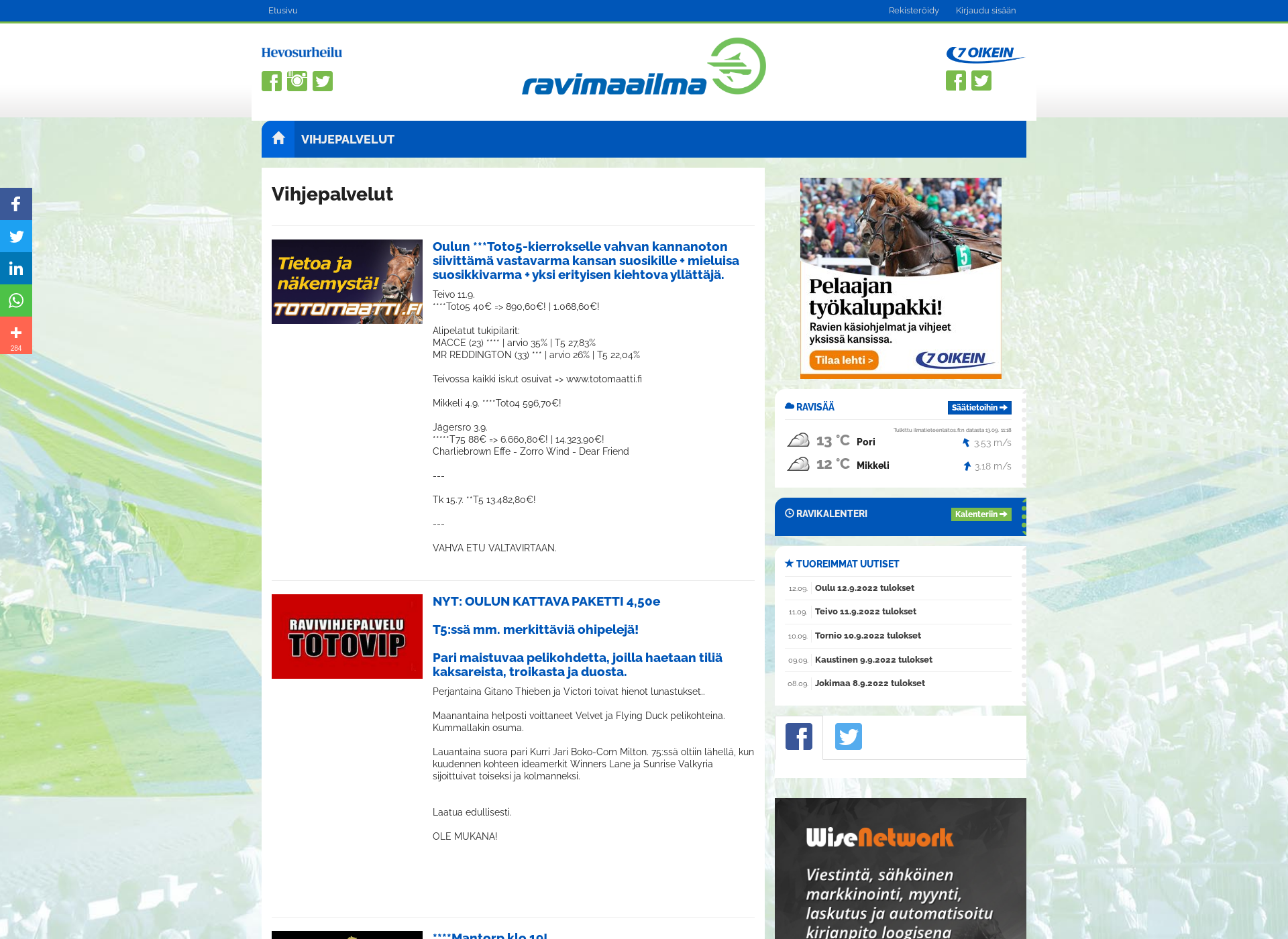 Screenshot for ravimaailma.fi