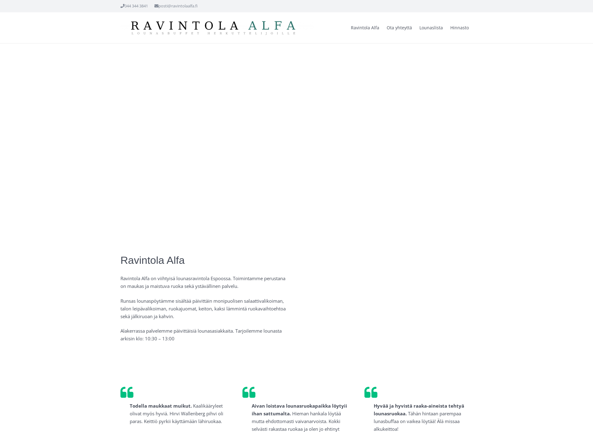 Screenshot for ravintolaalfa.fi