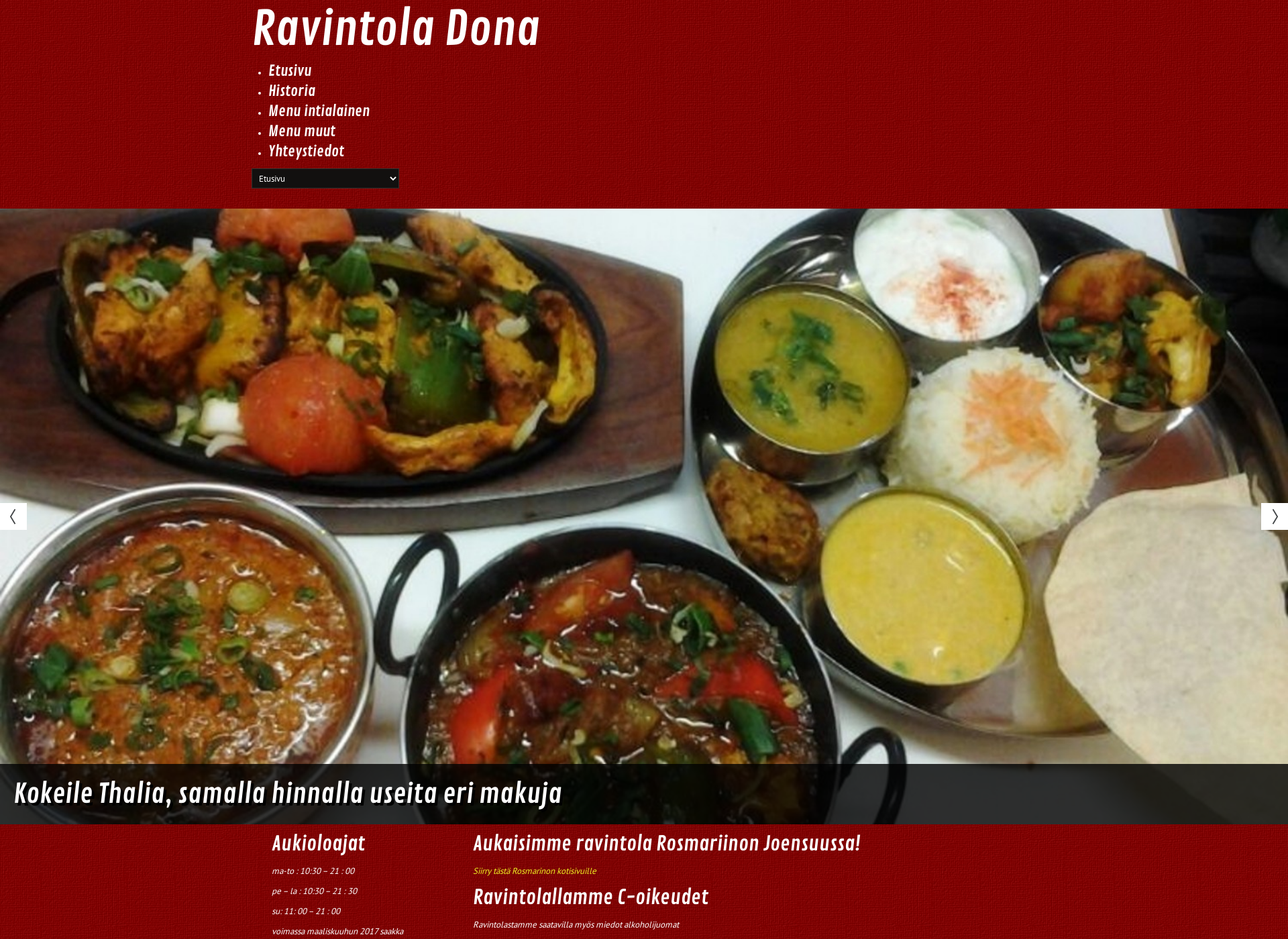 Screenshot for ravintoladona.fi