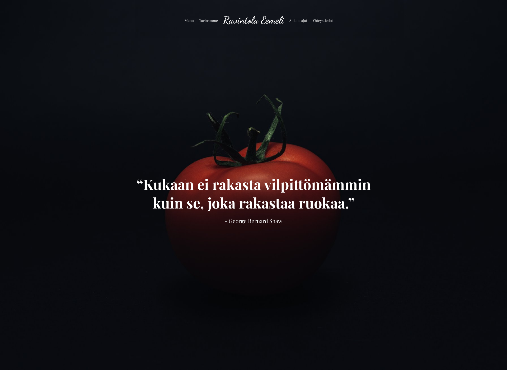 Skärmdump för ravintolaeemeli.fi