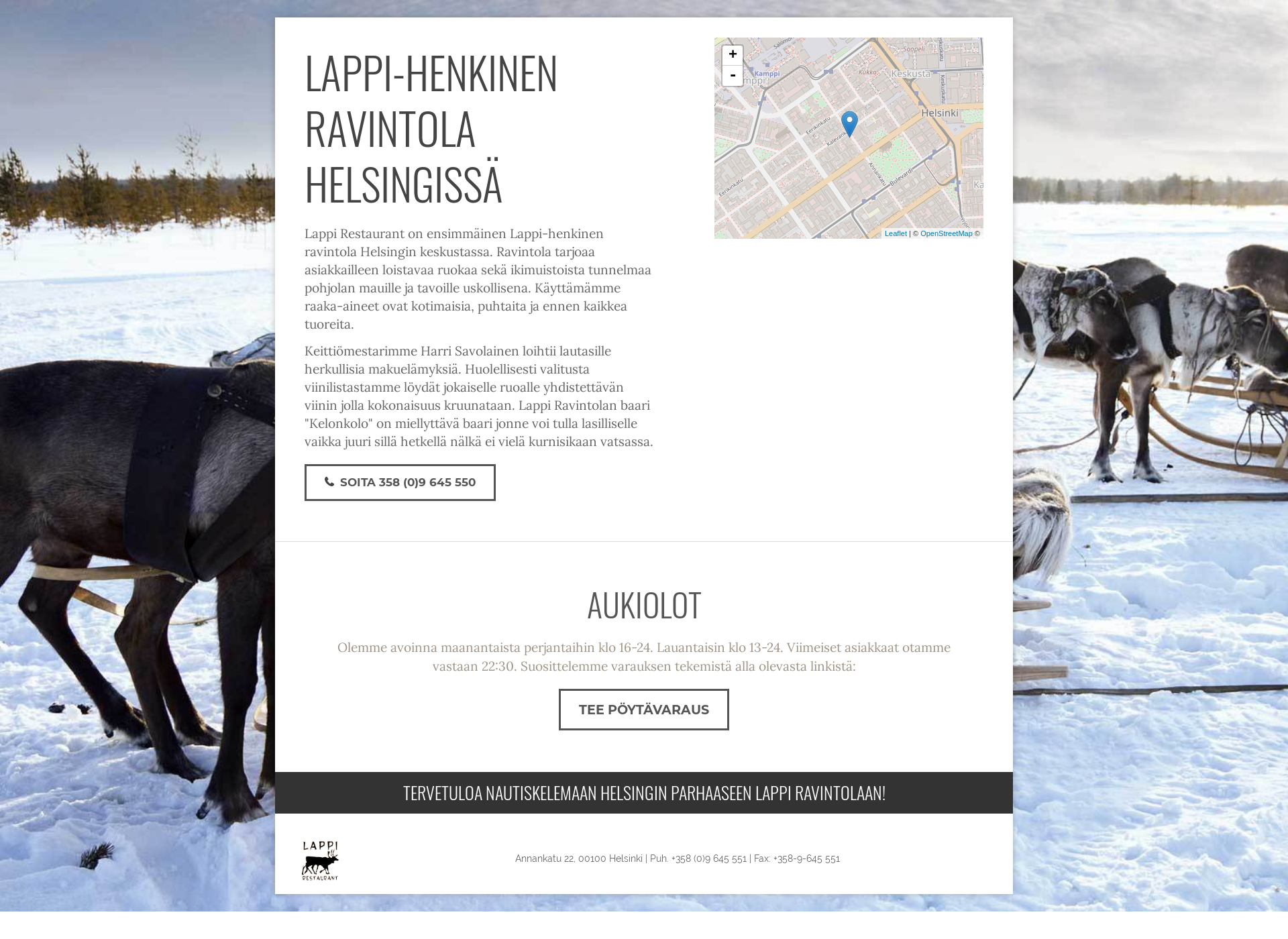 Screenshot for ravintolahelsinki.fi