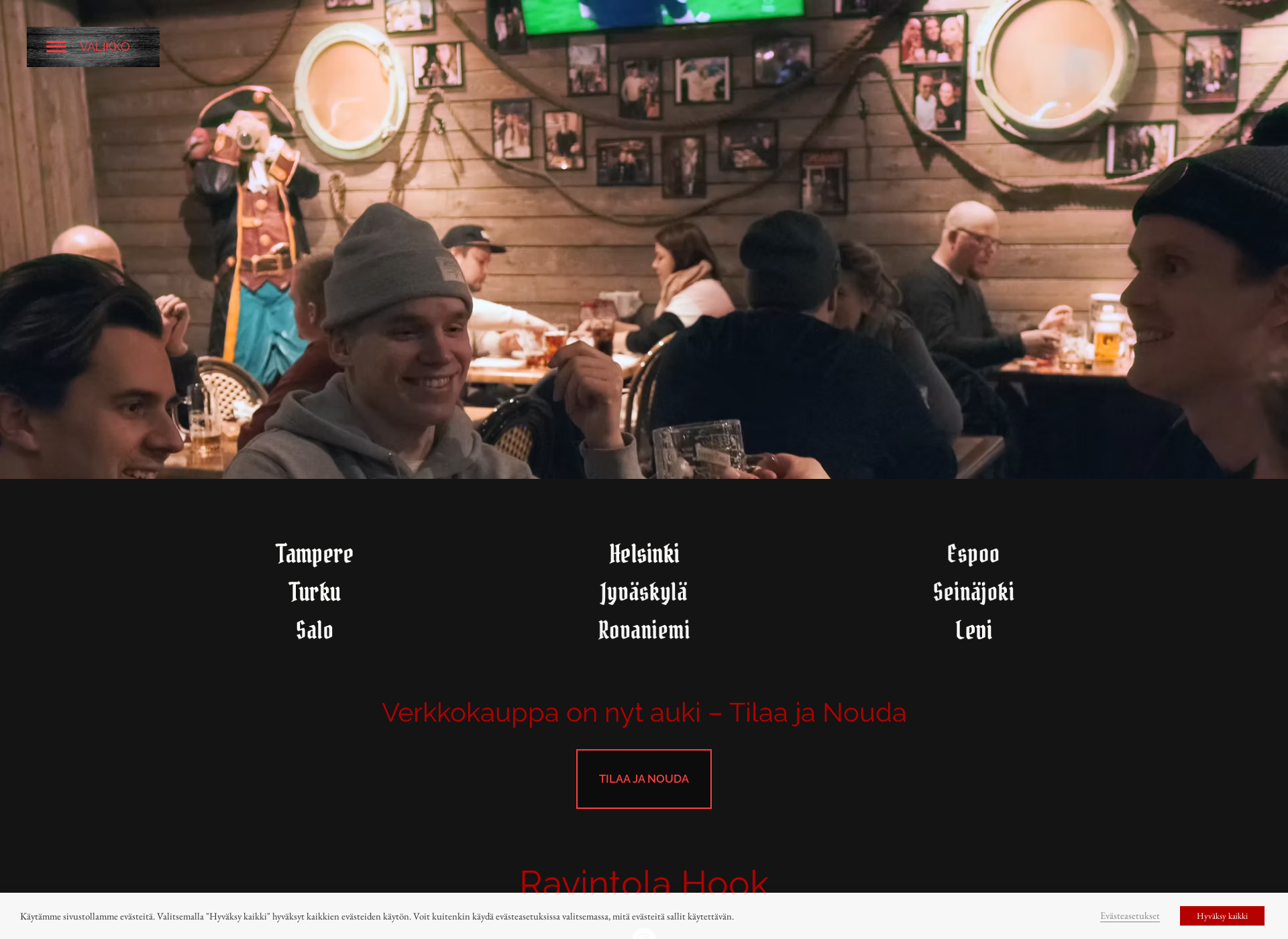Näyttökuva ravintolahook.fi