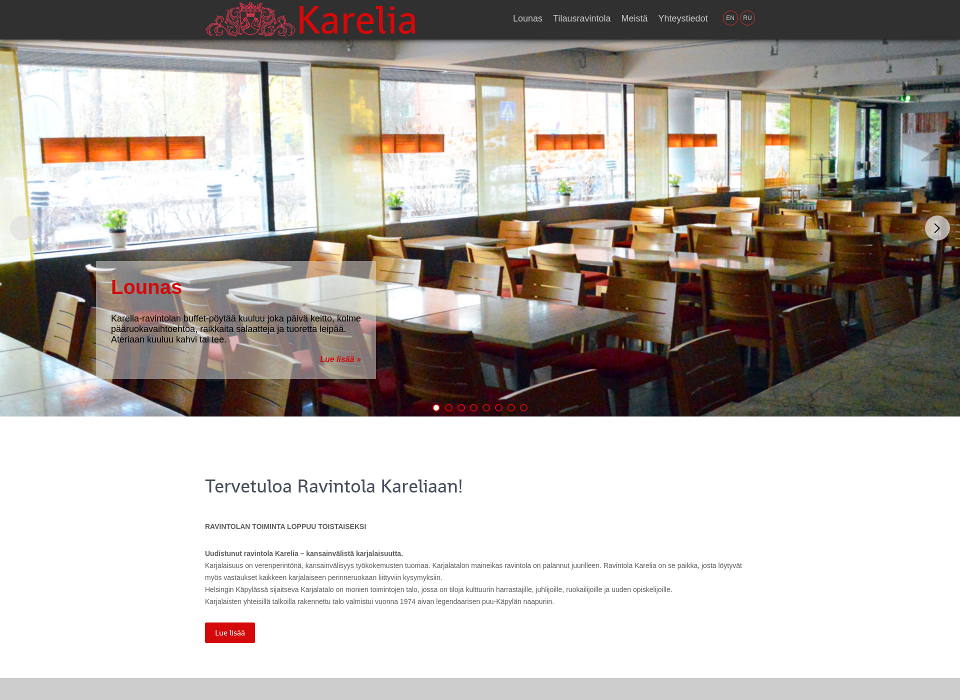 Screenshot for ravintolakarelia.fi