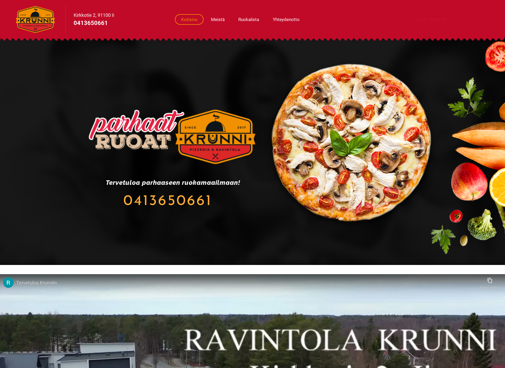 Screenshot for ravintolakrunni.fi