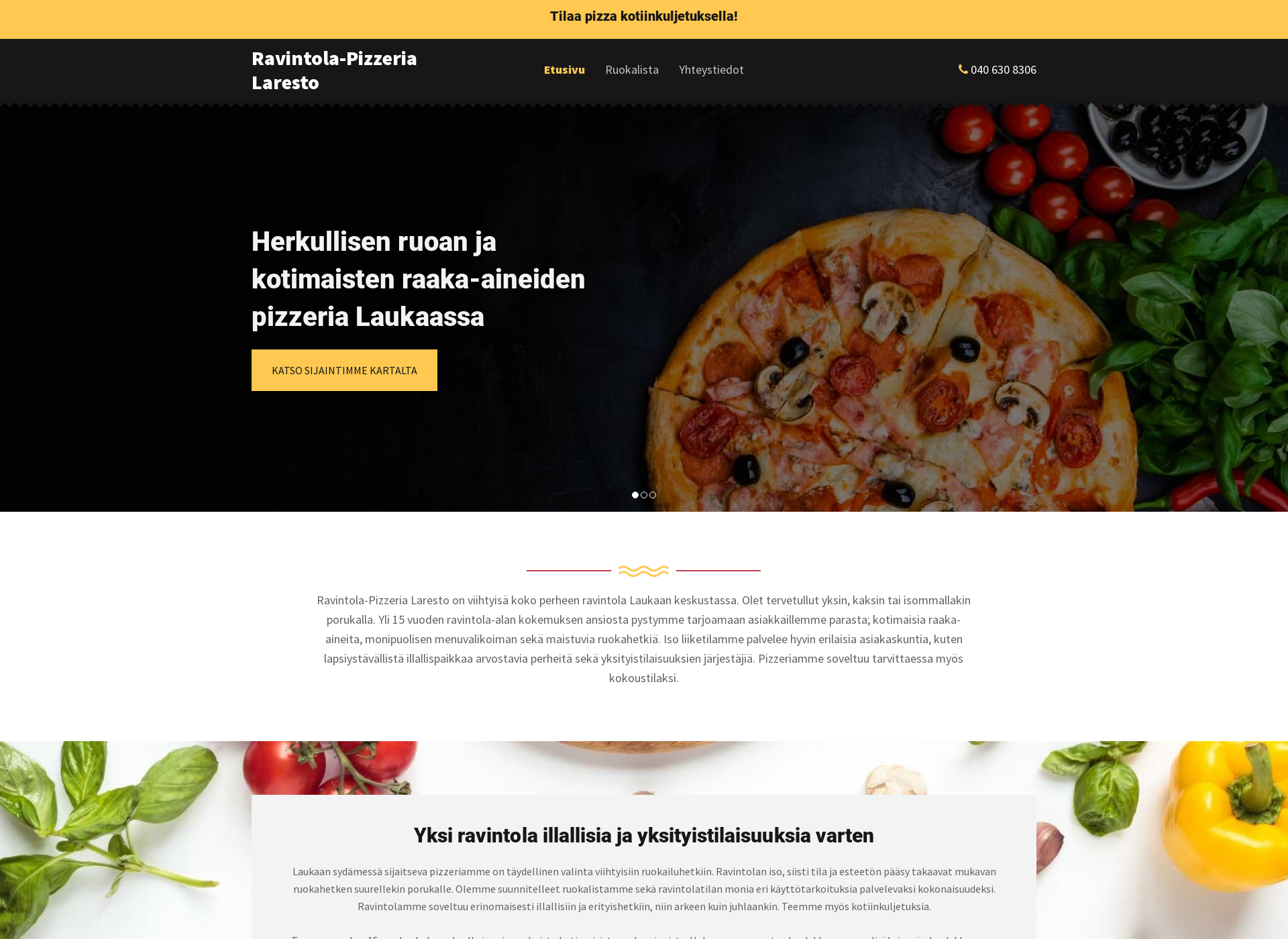 Skärmdump för ravintolalaukaa.fi