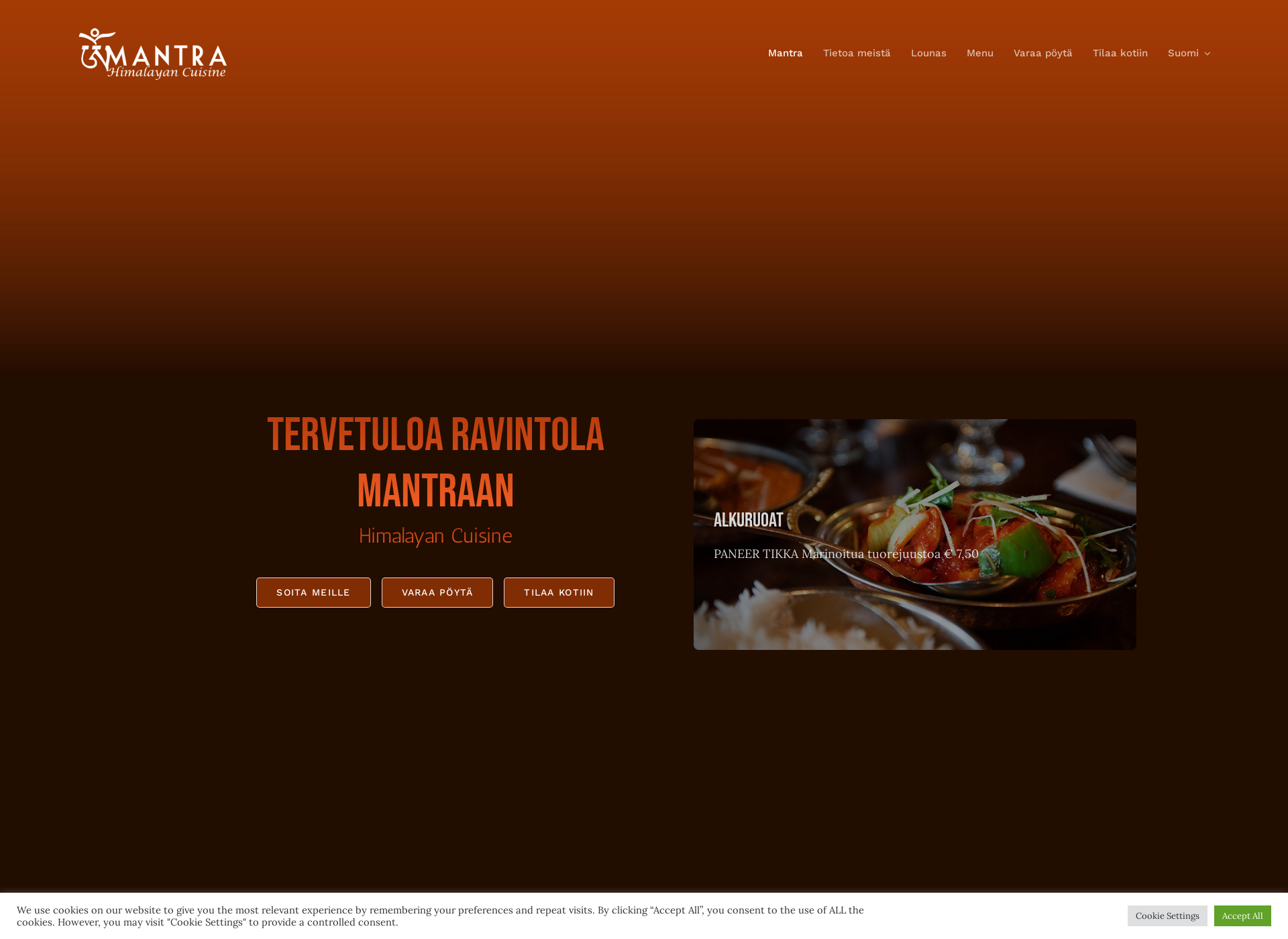 Screenshot for ravintolamantra.fi
