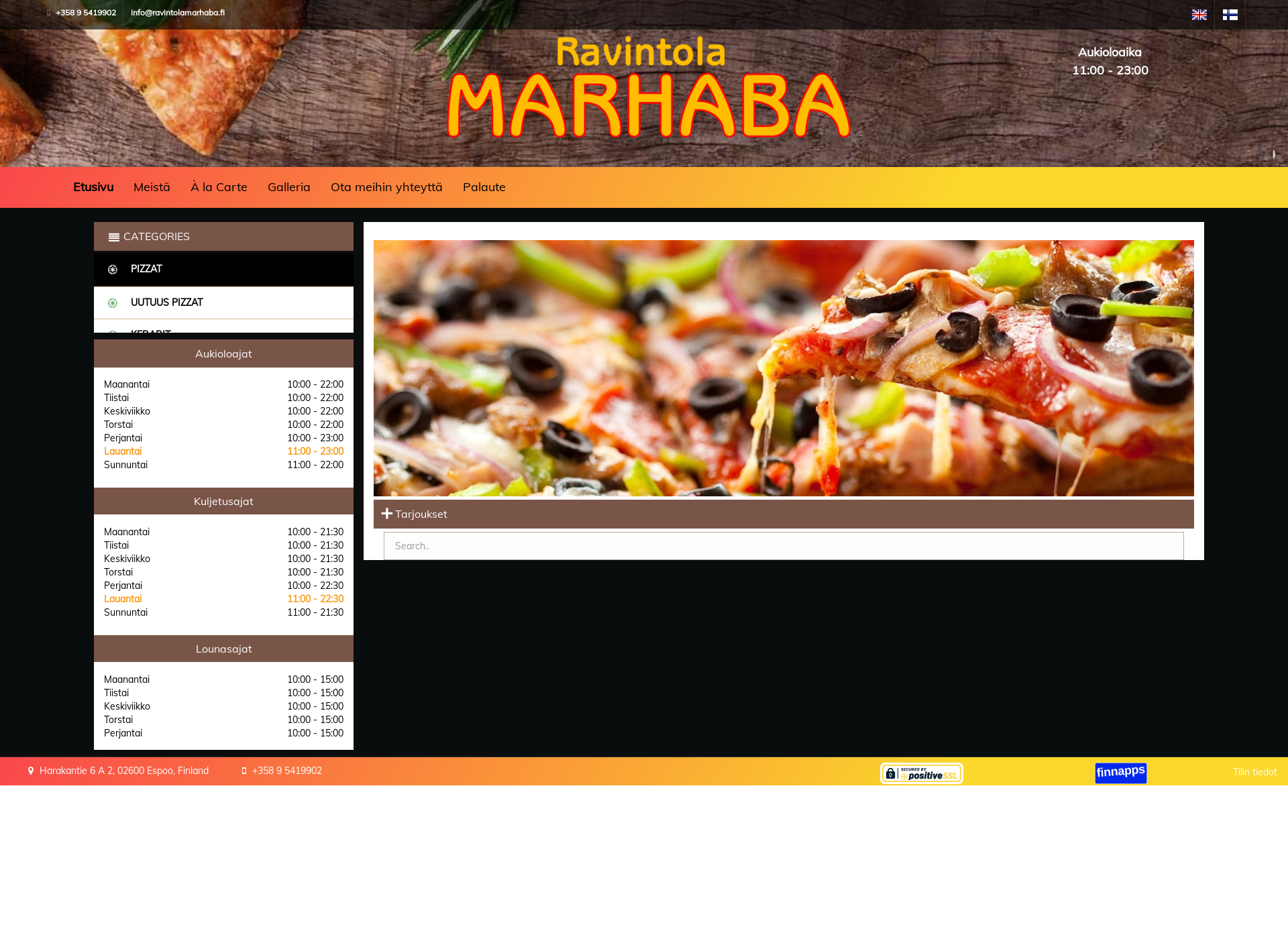 Screenshot for ravintolamarhaba.fi