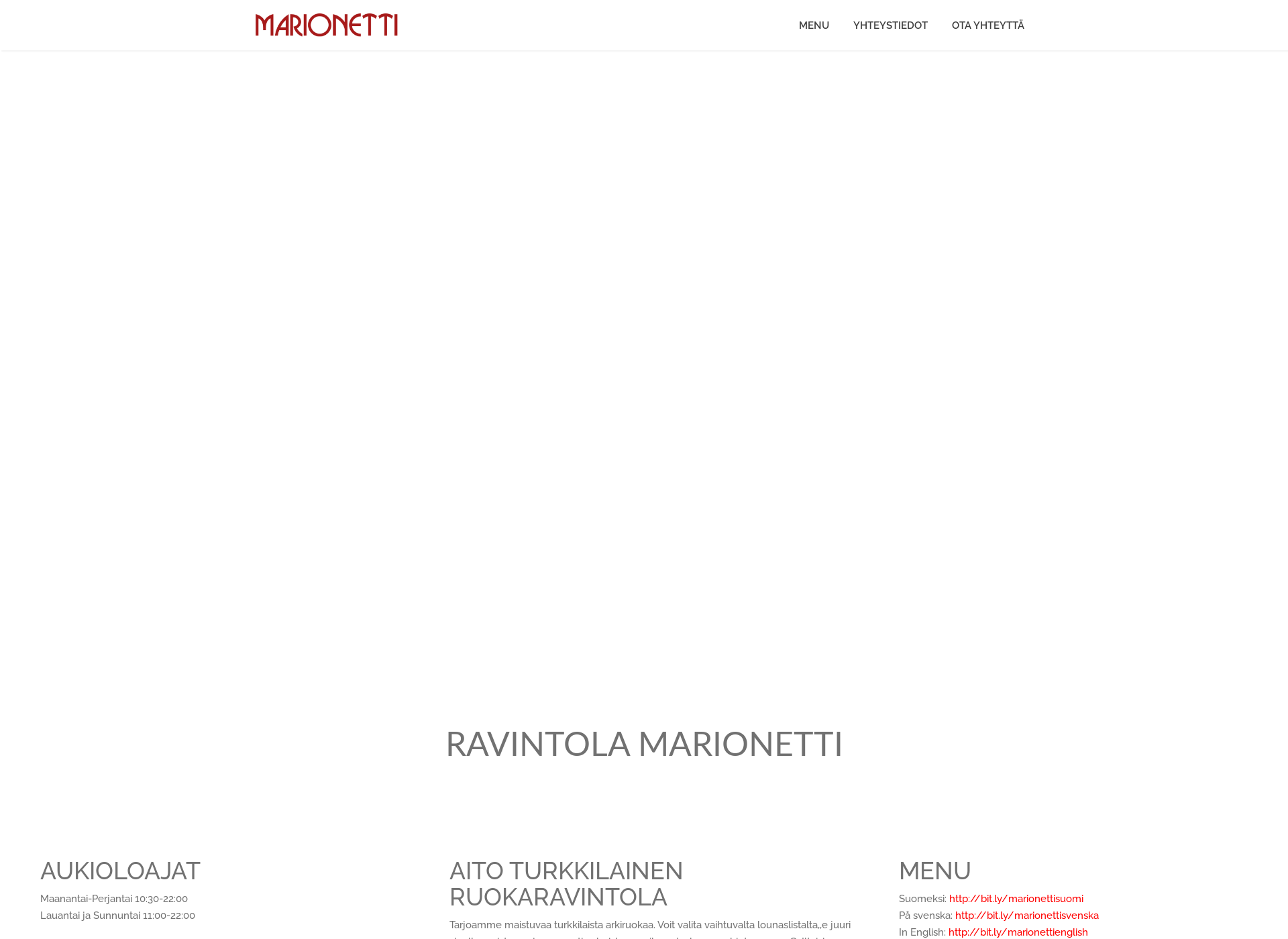 Screenshot for ravintolamarionetti.fi