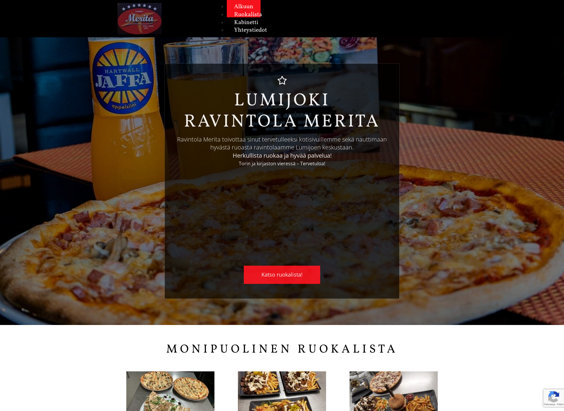 Screenshot for ravintolamerita.fi