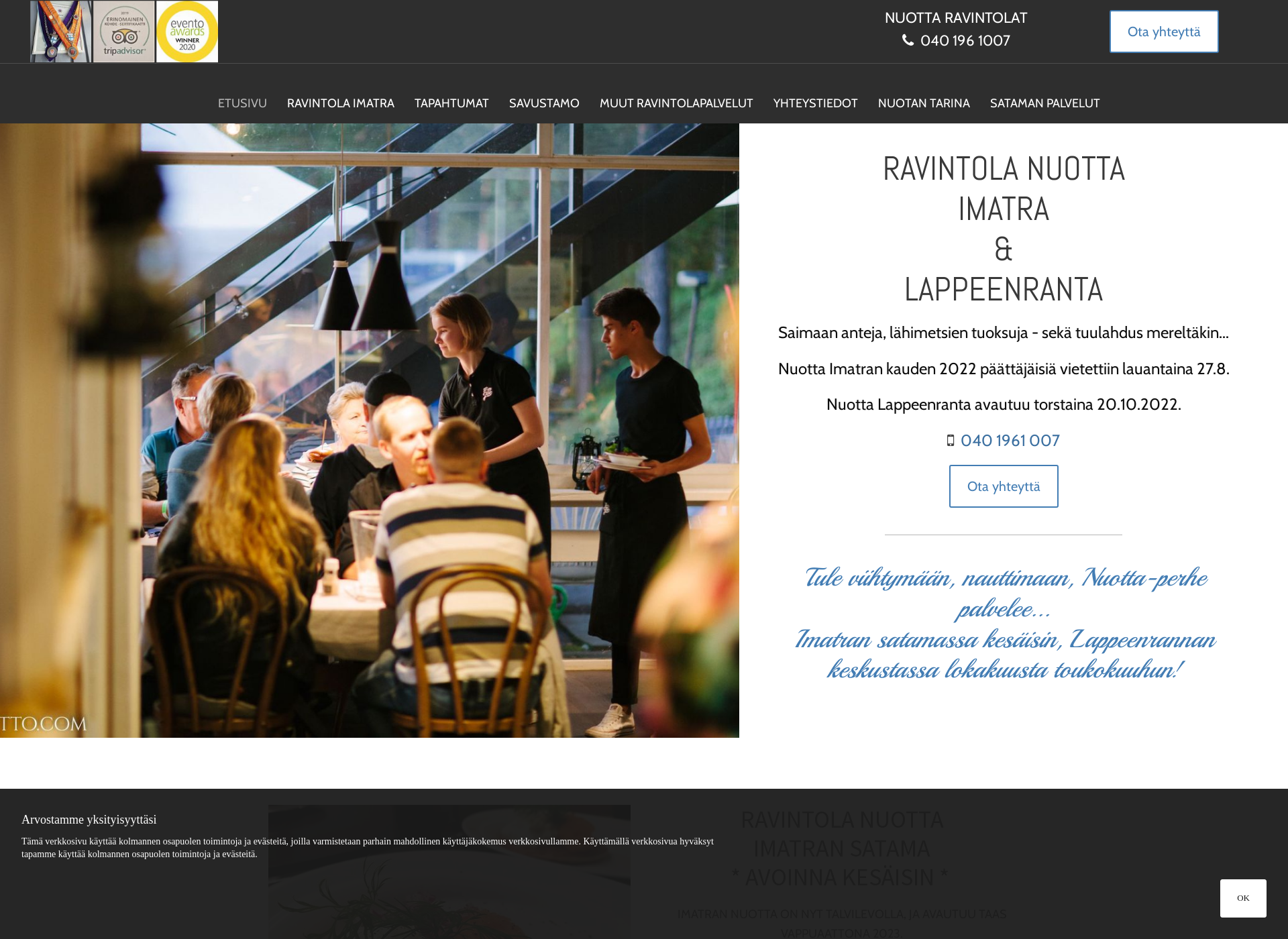 Screenshot for ravintolanuotta.fi
