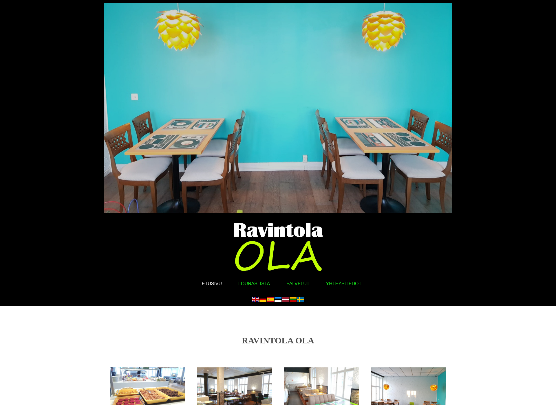 Skärmdump för ravintolaola.fi