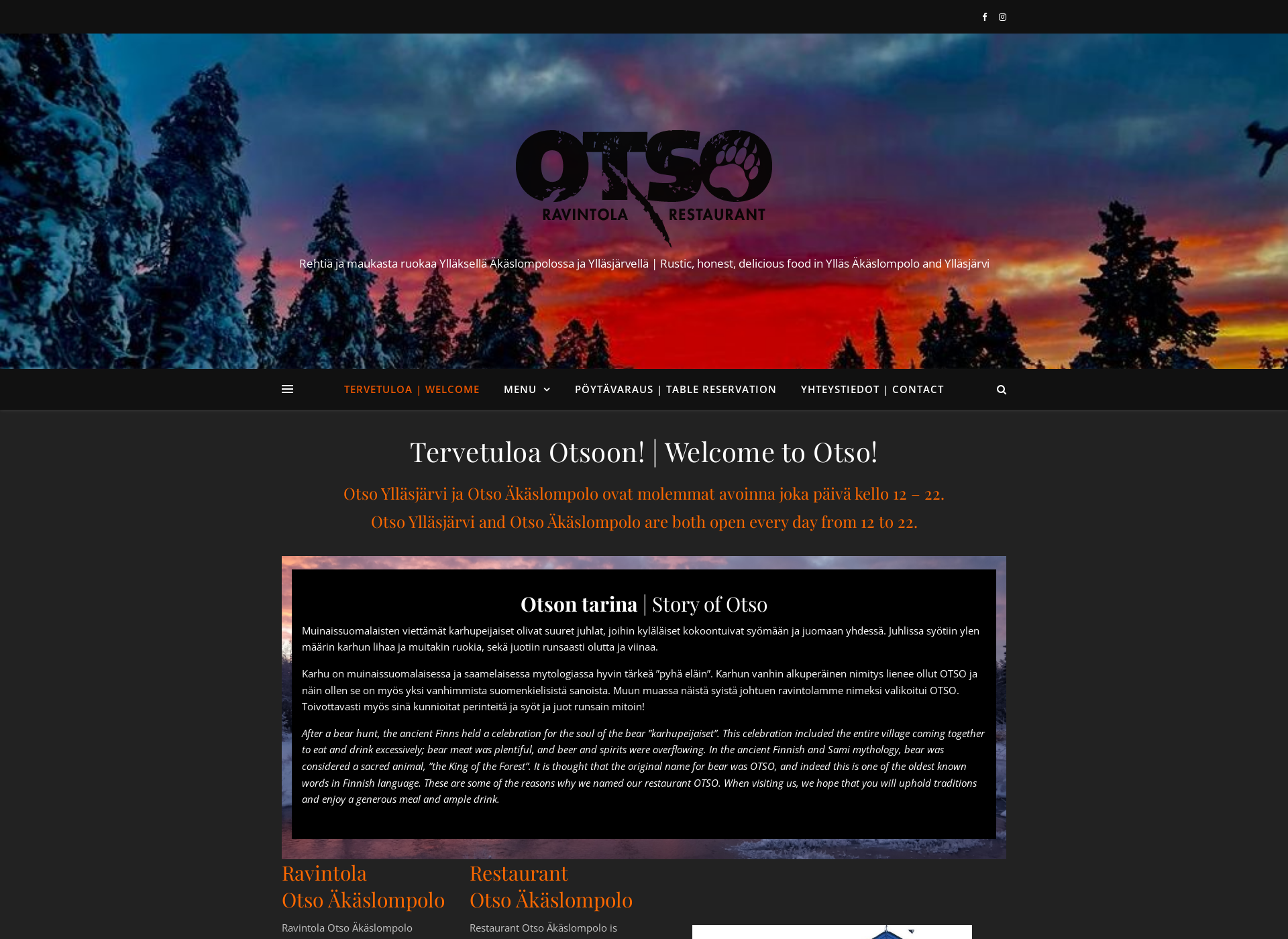 Screenshot for ravintolaotso.fi