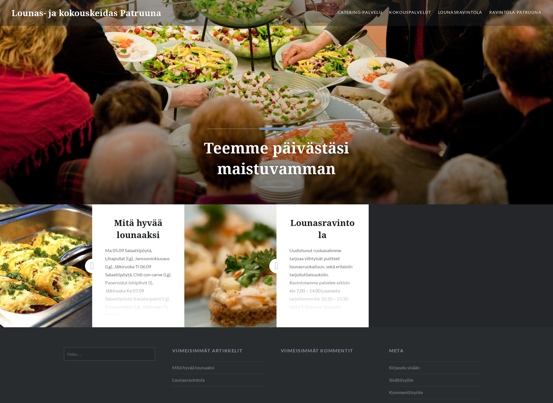 Screenshot for ravintolapatruuna.fi
