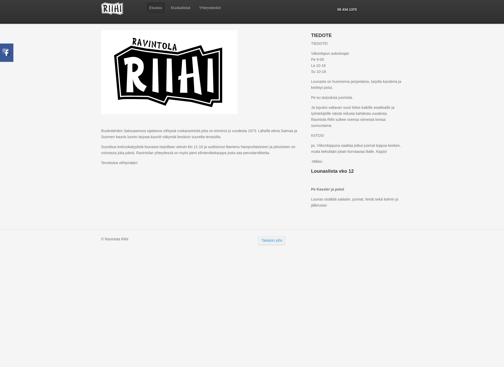 Screenshot for ravintolariihi.fi