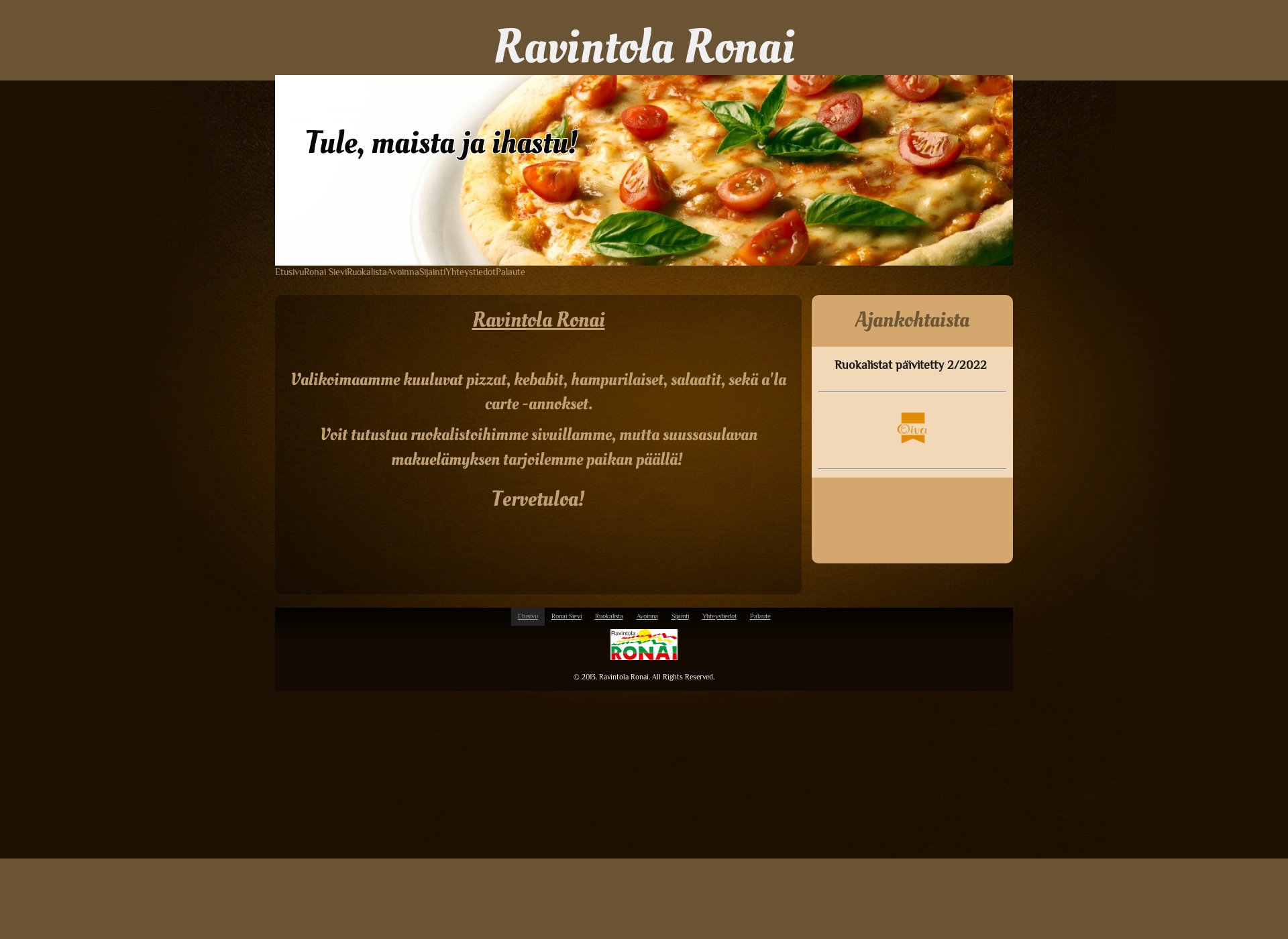 Screenshot for ravintolaronai.fi