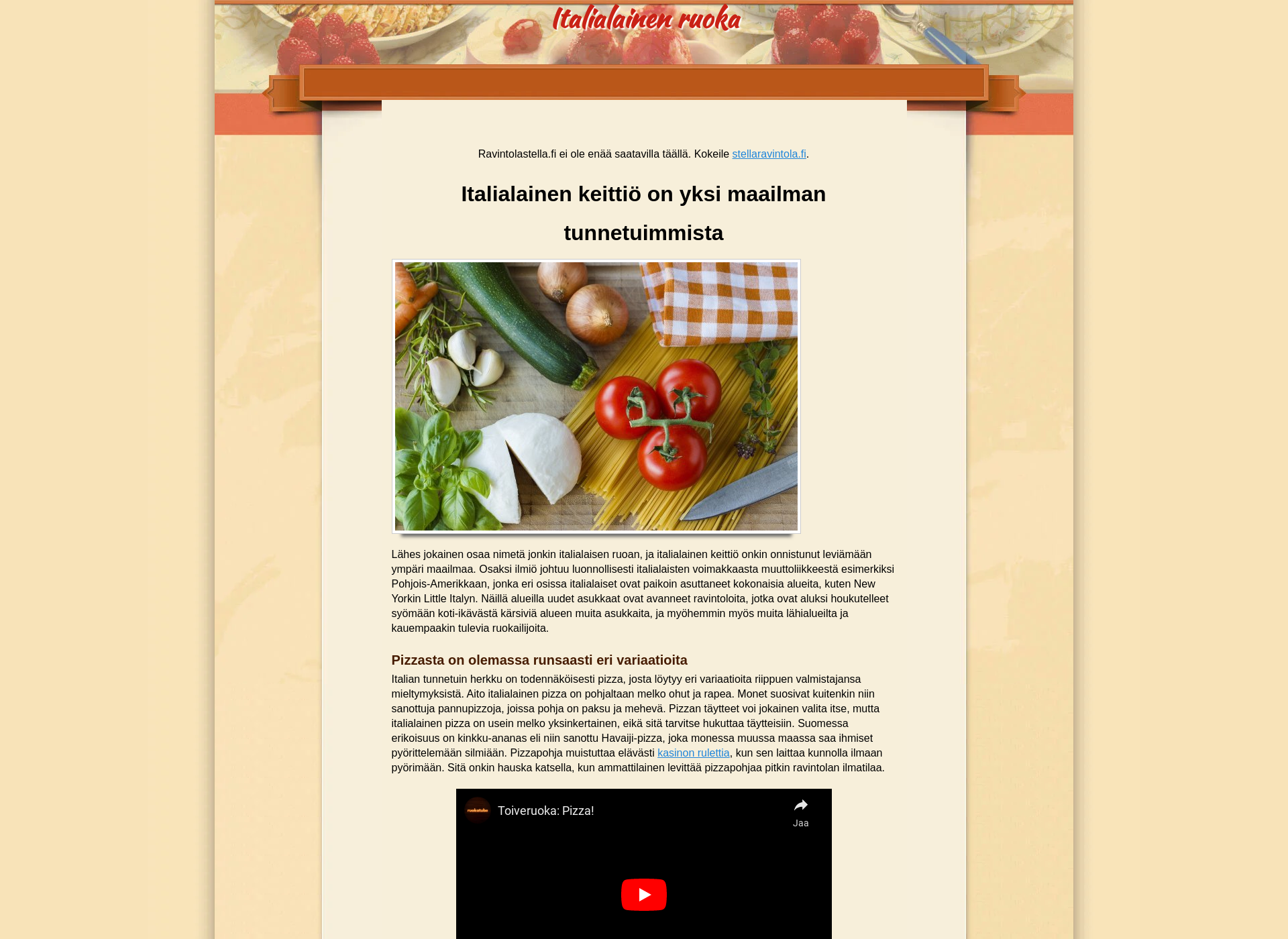 Screenshot for ravintolastella.fi