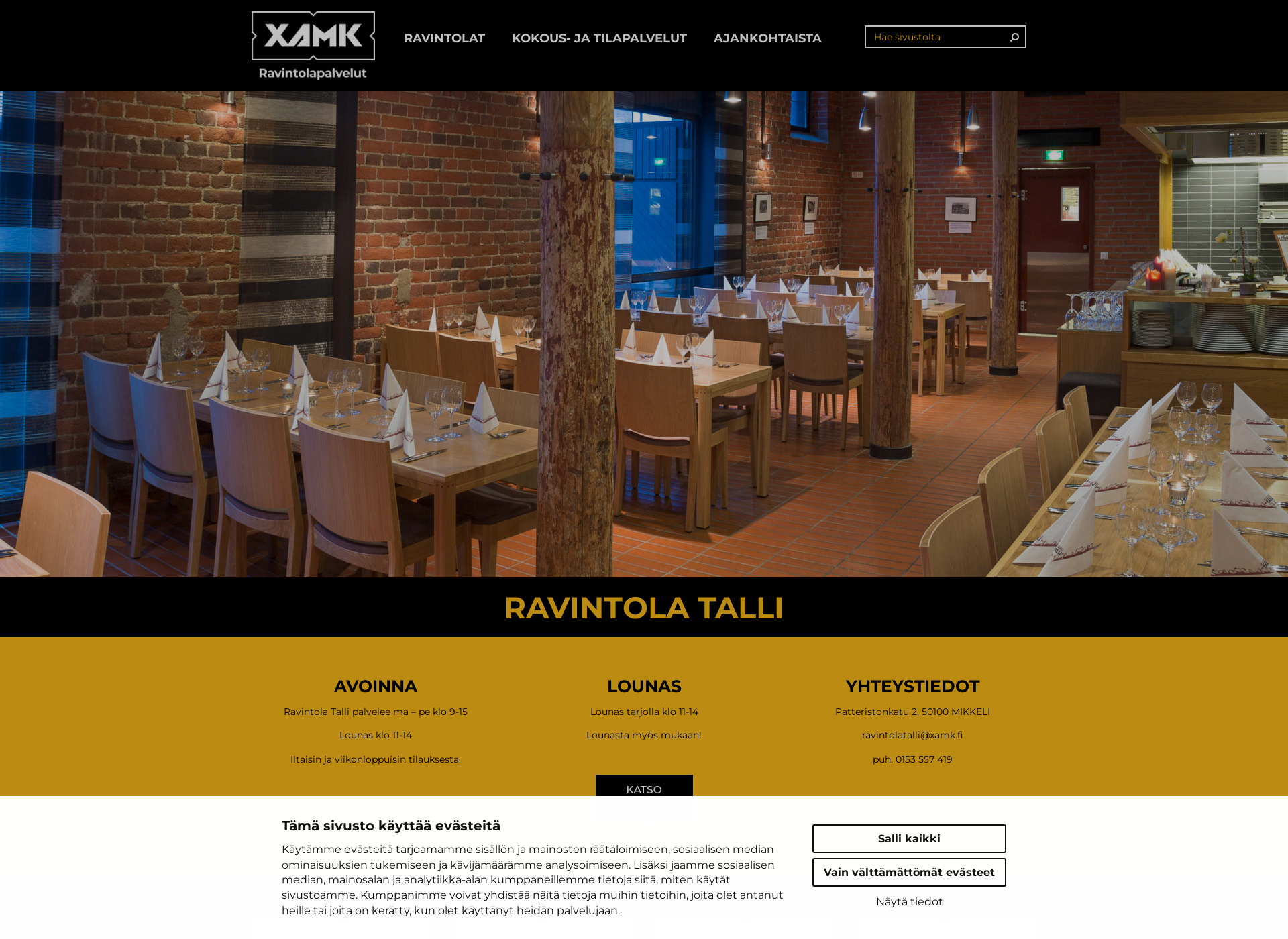 Screenshot for ravintolatalli.fi