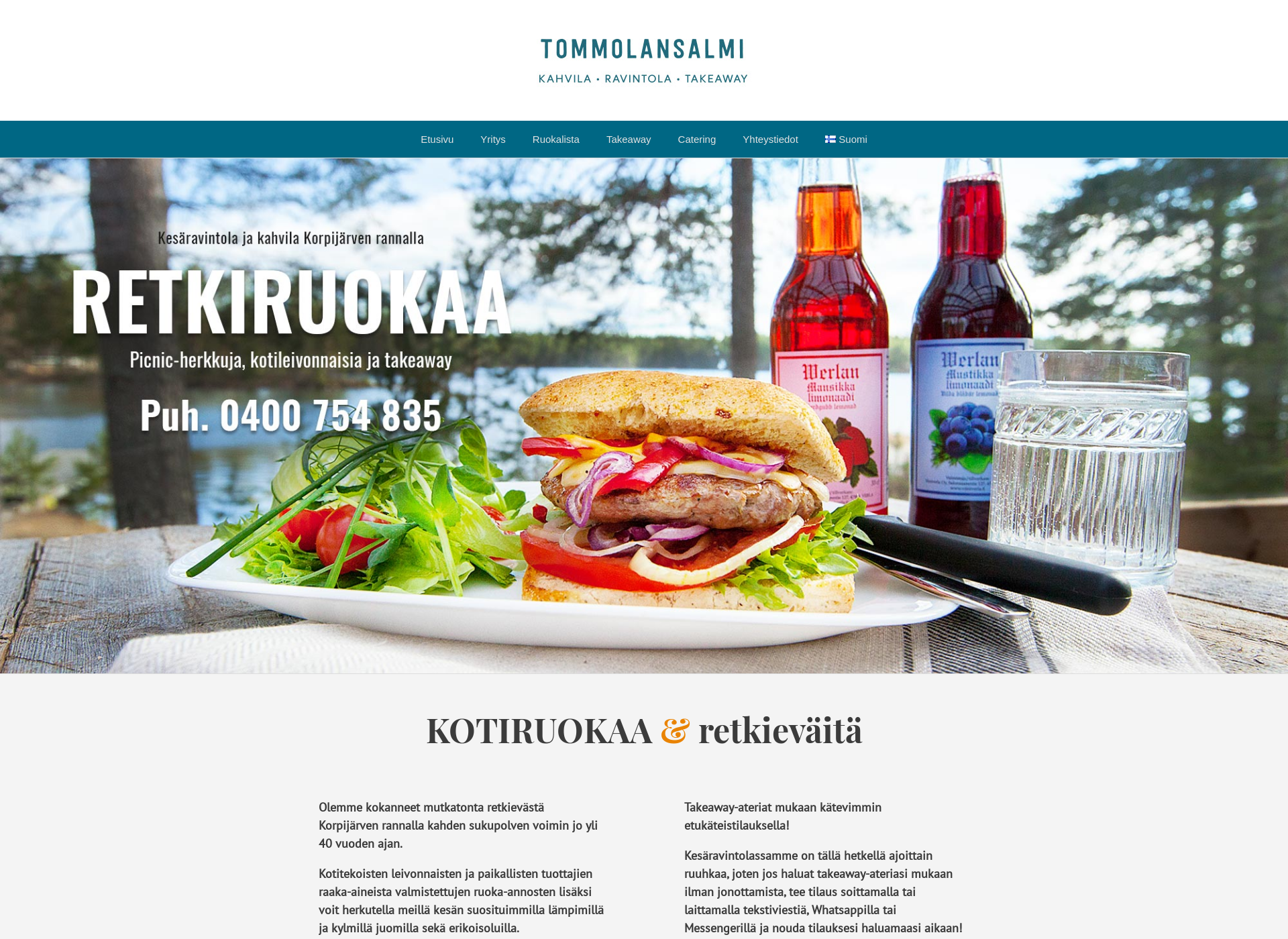 Screenshot for ravintolatommolansalmi.fi