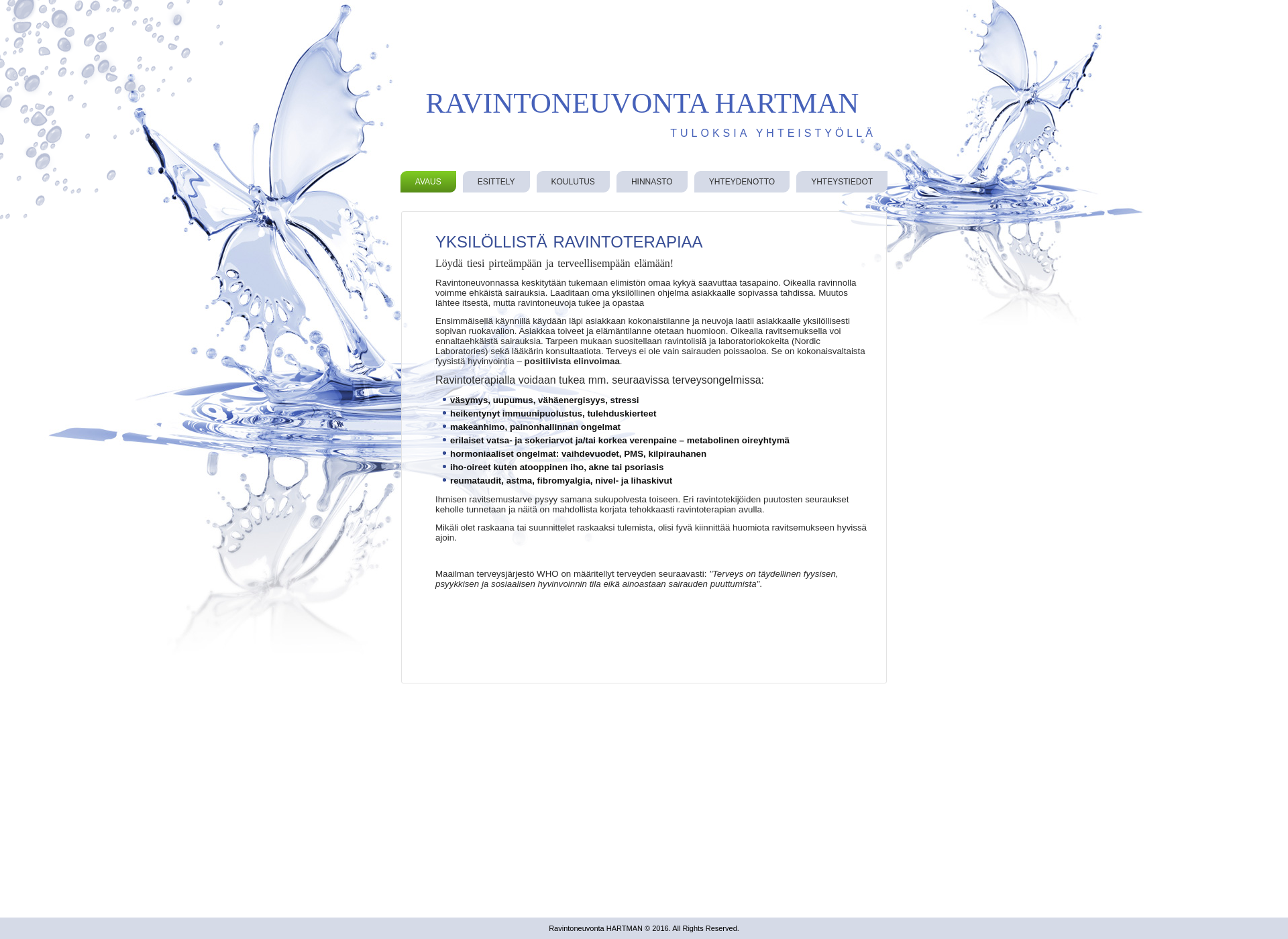 Screenshot for ravintoneuvonta-hartman.fi
