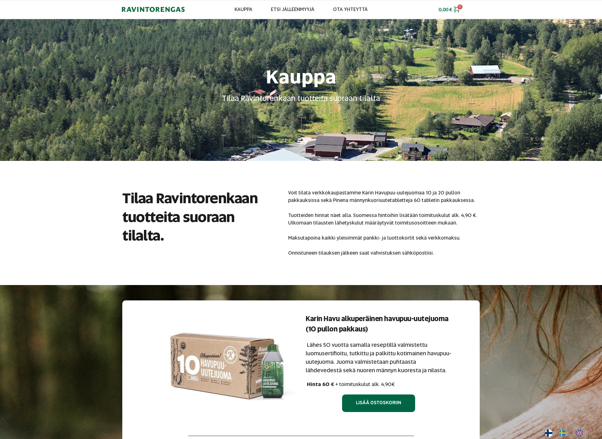 Skärmdump för ravintorengas.fi