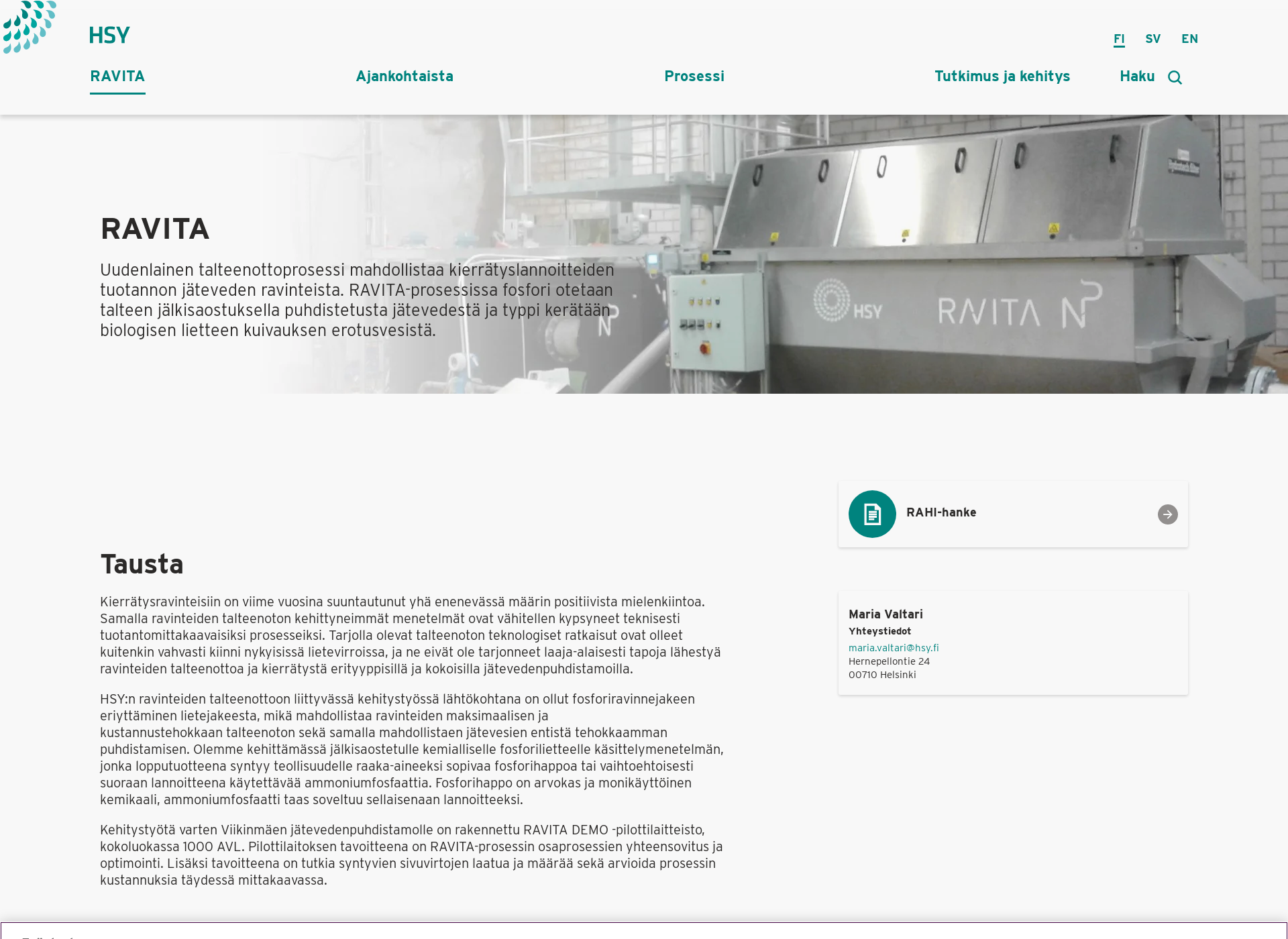 Screenshot for ravita.fi
