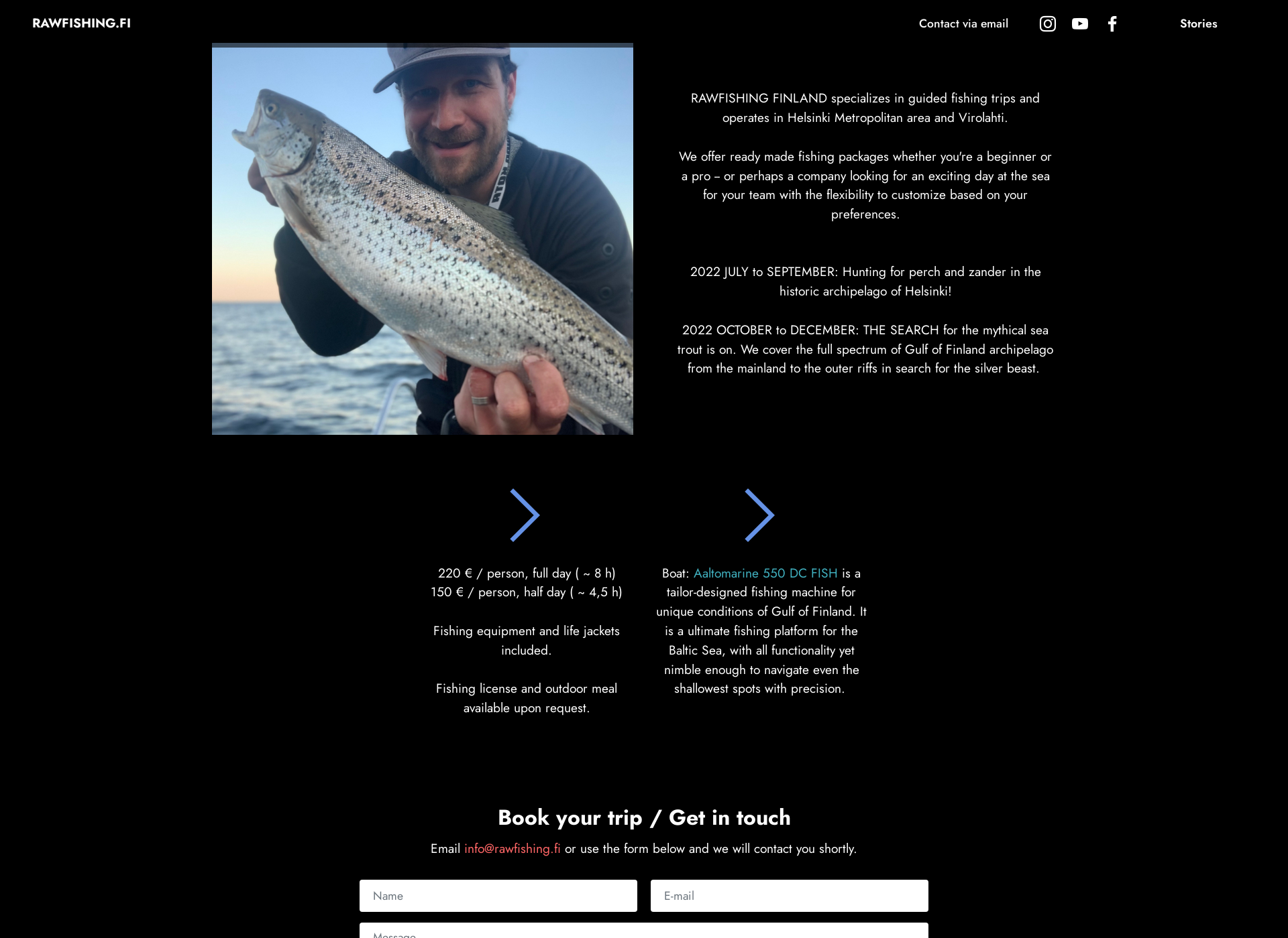 Skärmdump för rawfishing.fi