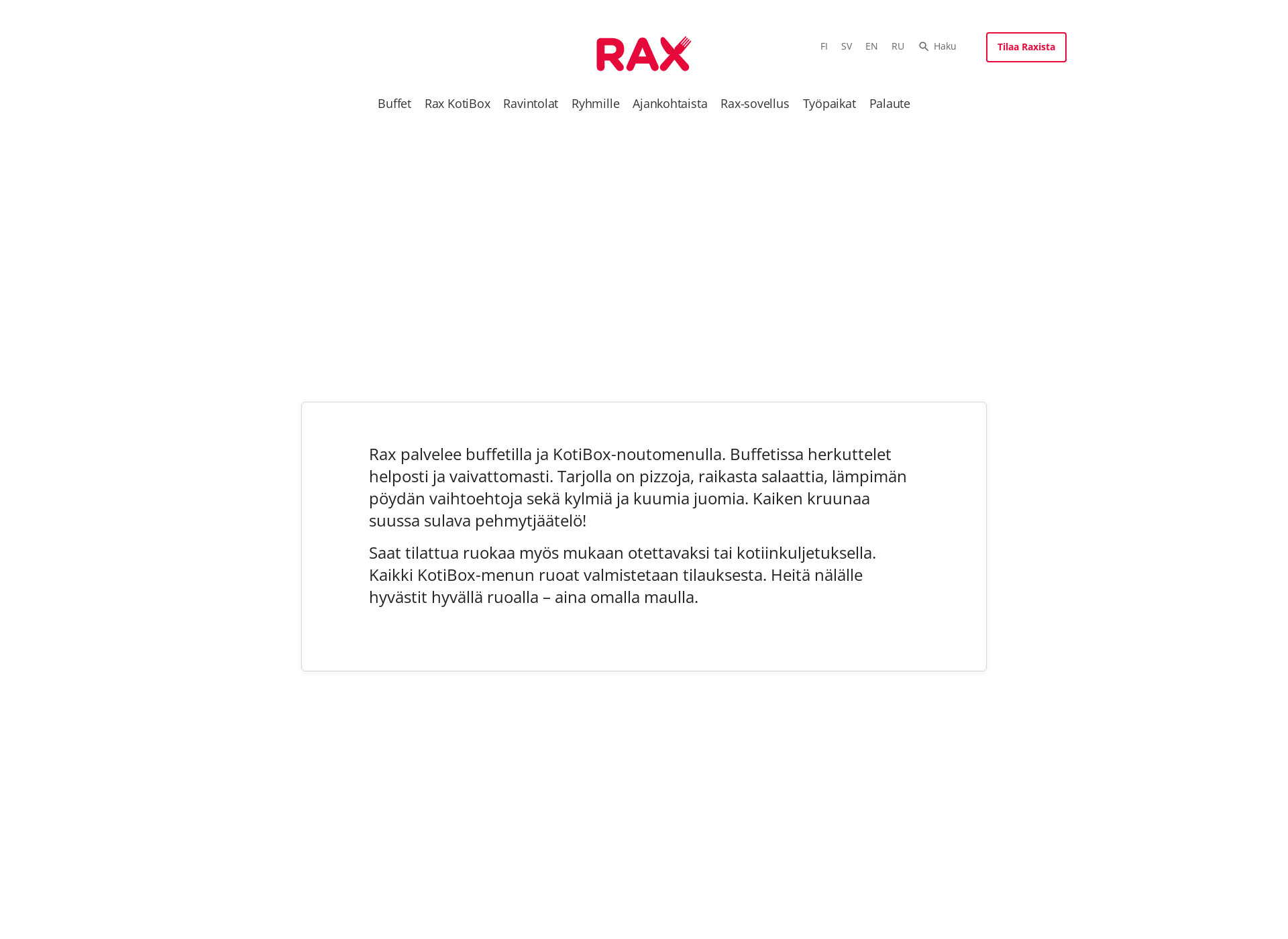 Skärmdump för rax.fi
