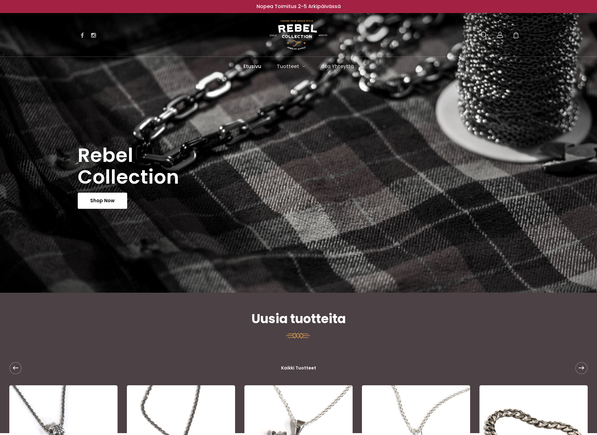 Skärmdump för rebelcollection.fi