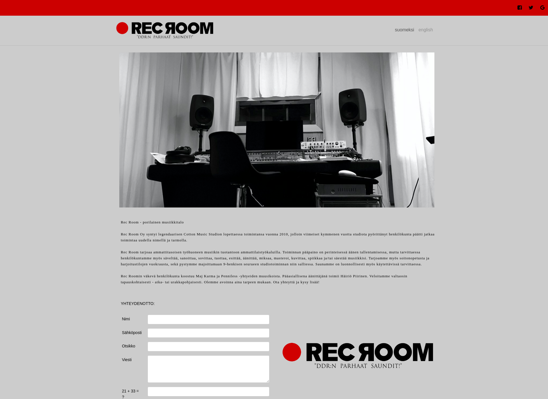 Screenshot for recroom.fi