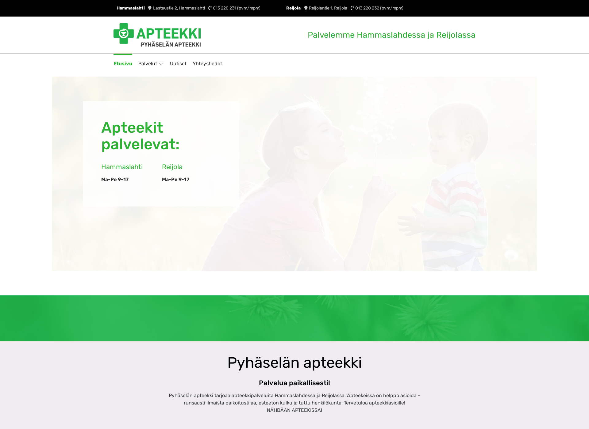 Skärmdump för reijolanapteekki.fi