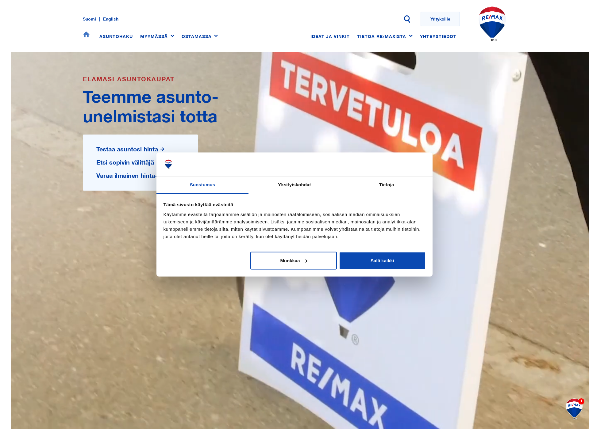 Screenshot for reimax.fi