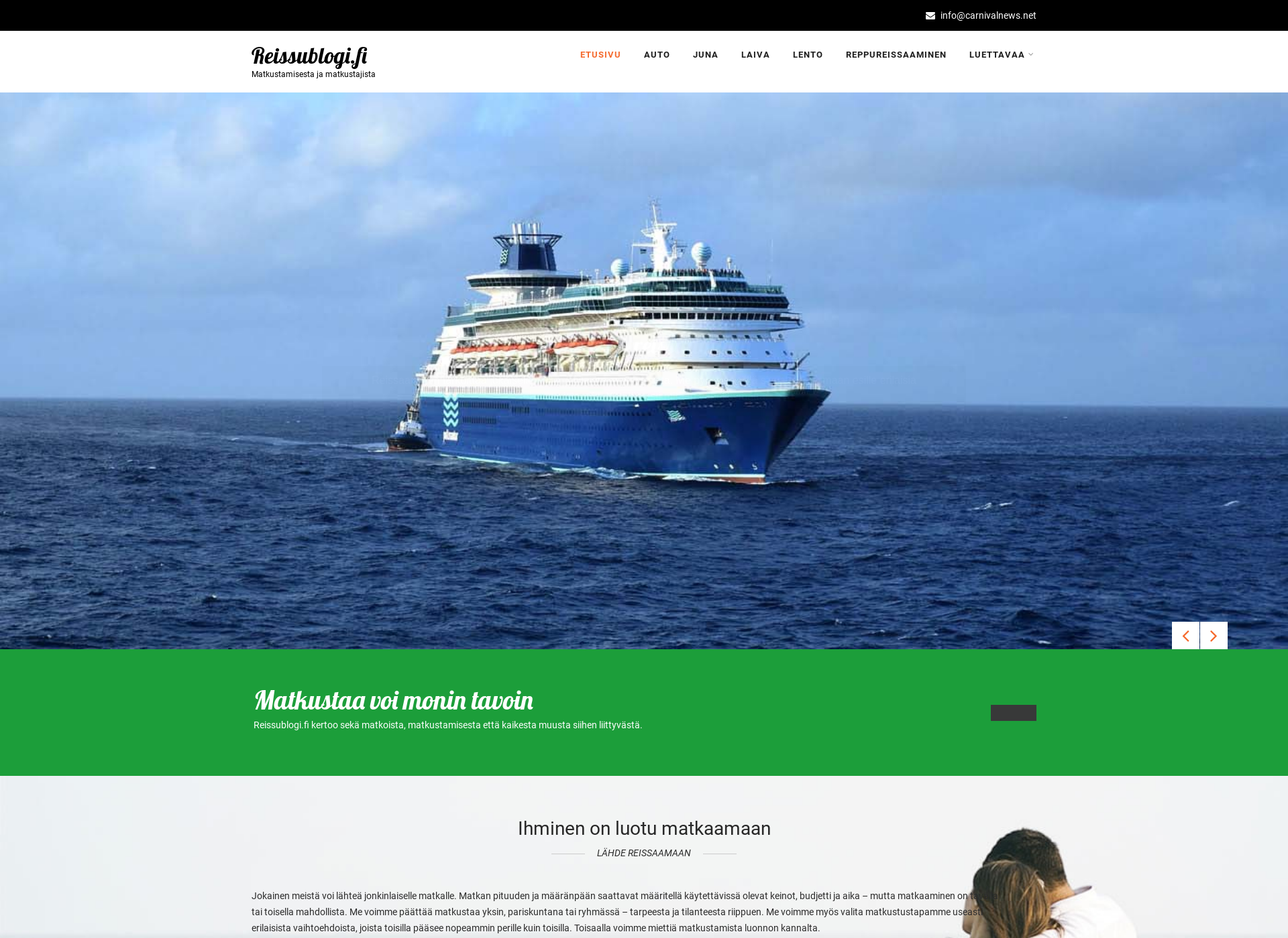 Skärmdump för reissublogi.fi